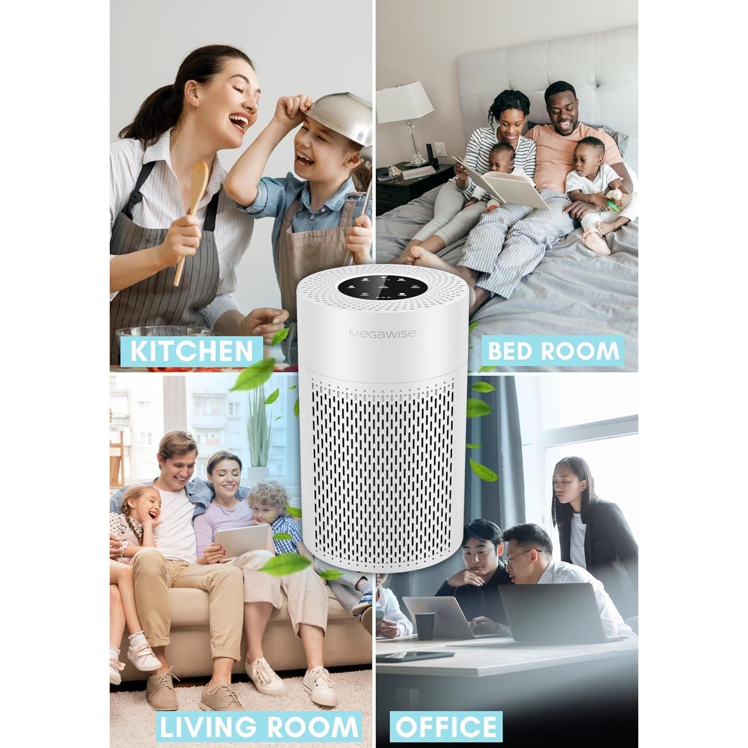 Purificador de Aire MEGAWISE EPI235A HEPA H13 87 m² Blanco