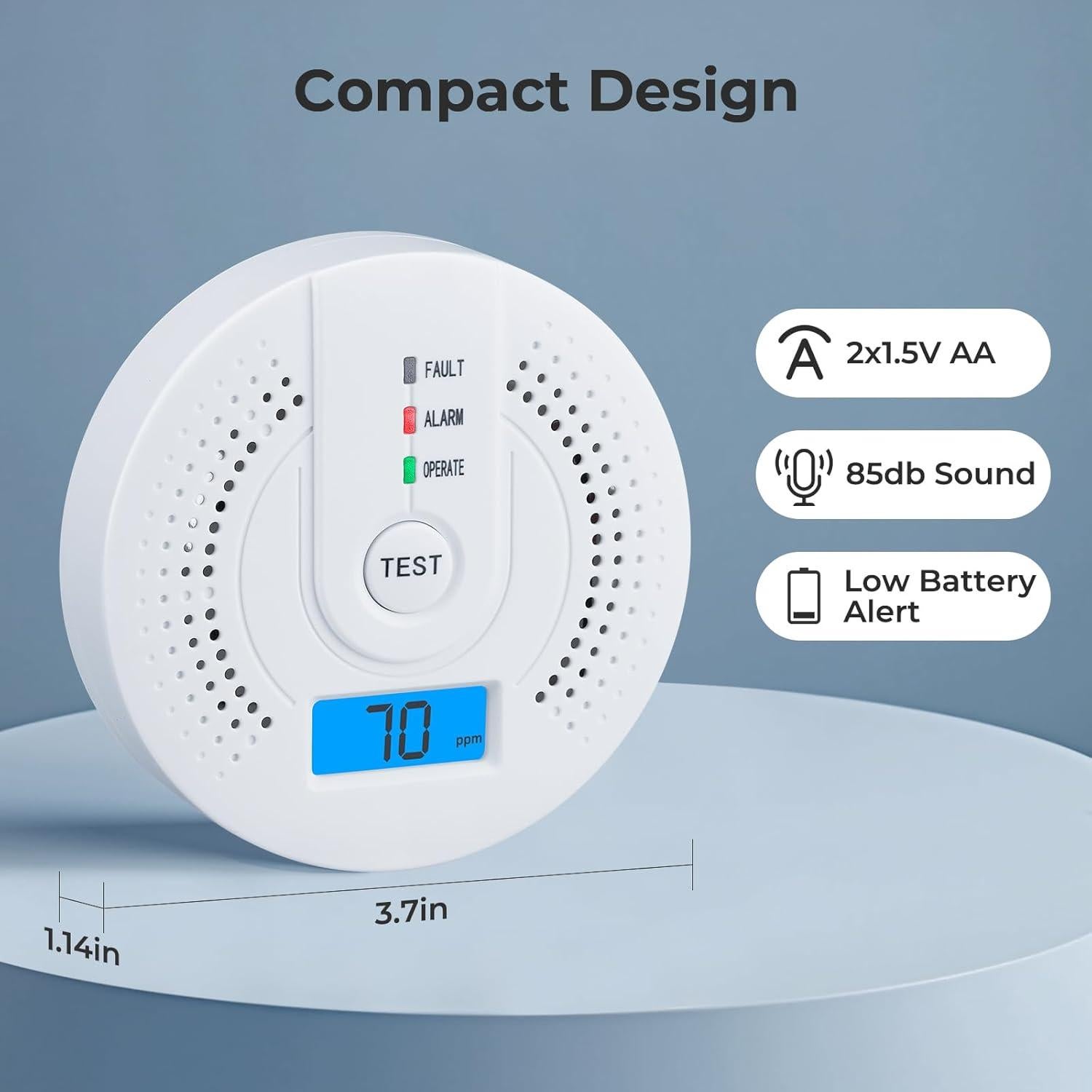 Detector de Monóxido de Carbono Shyeeh JA-995 con Pantalla Digital