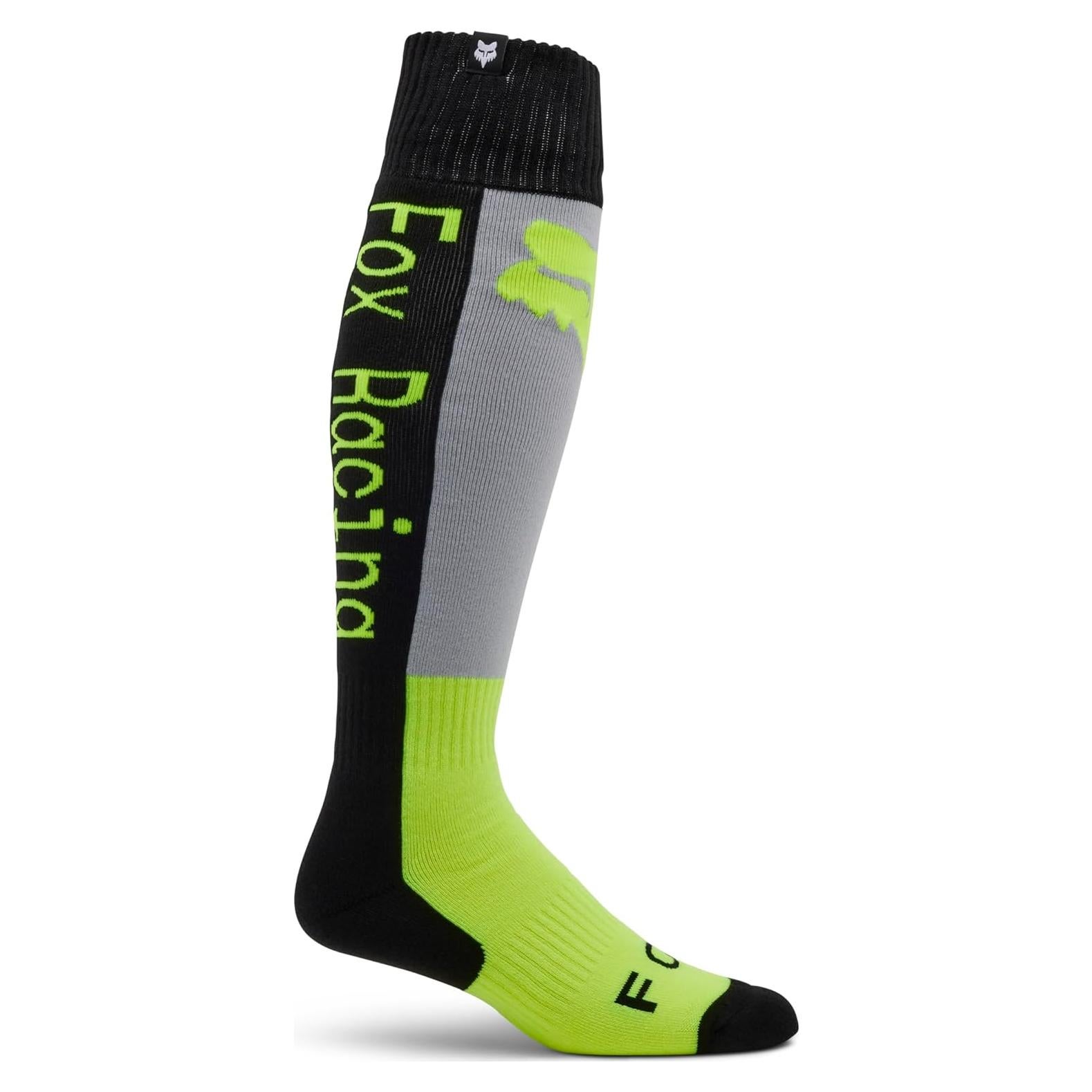 Calcetín de Motocross Fox Racing 180 Lean Gris/Amarillo P