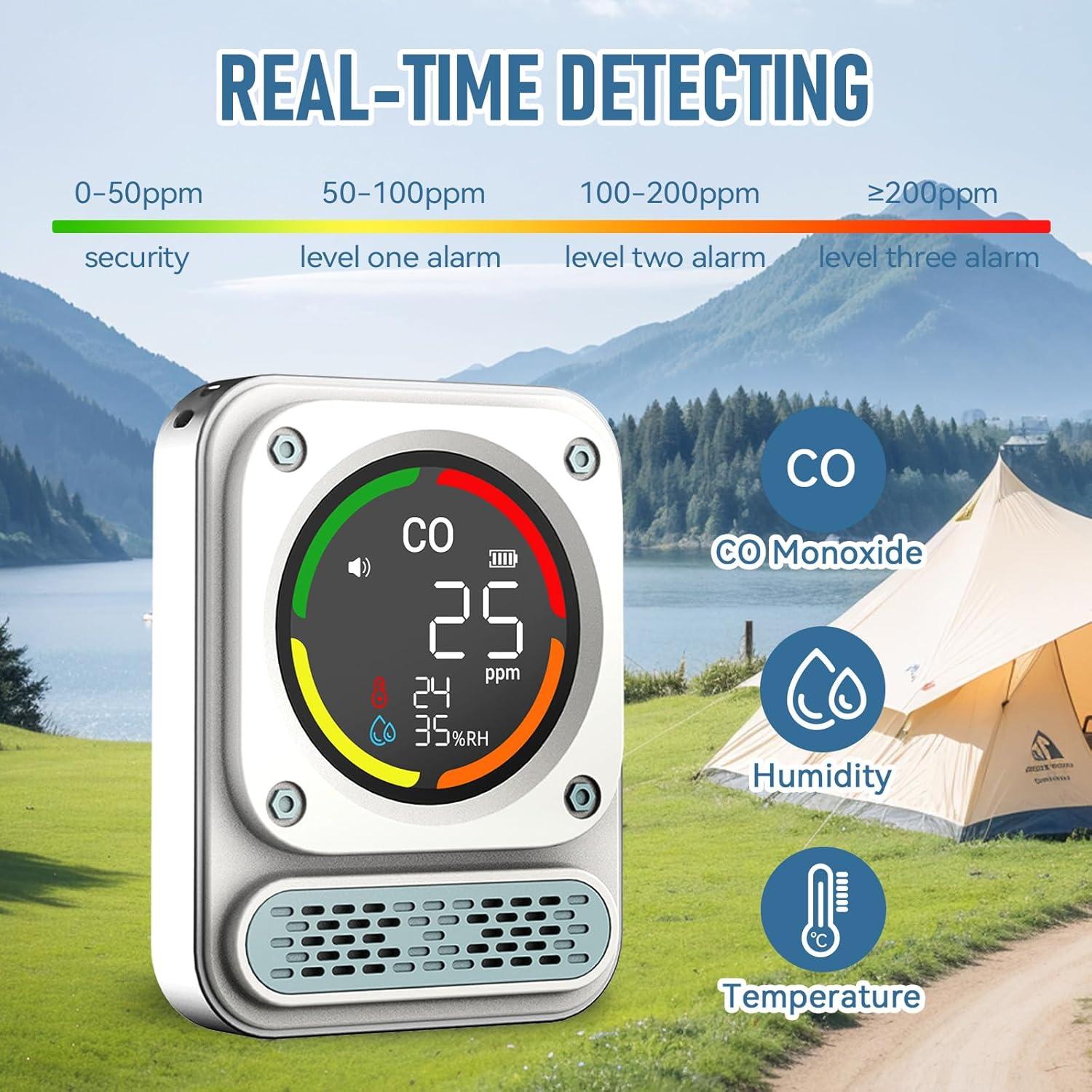 Detector de Monóxido de Carbono Portátil MOESAPU BH-X01 3-en-1