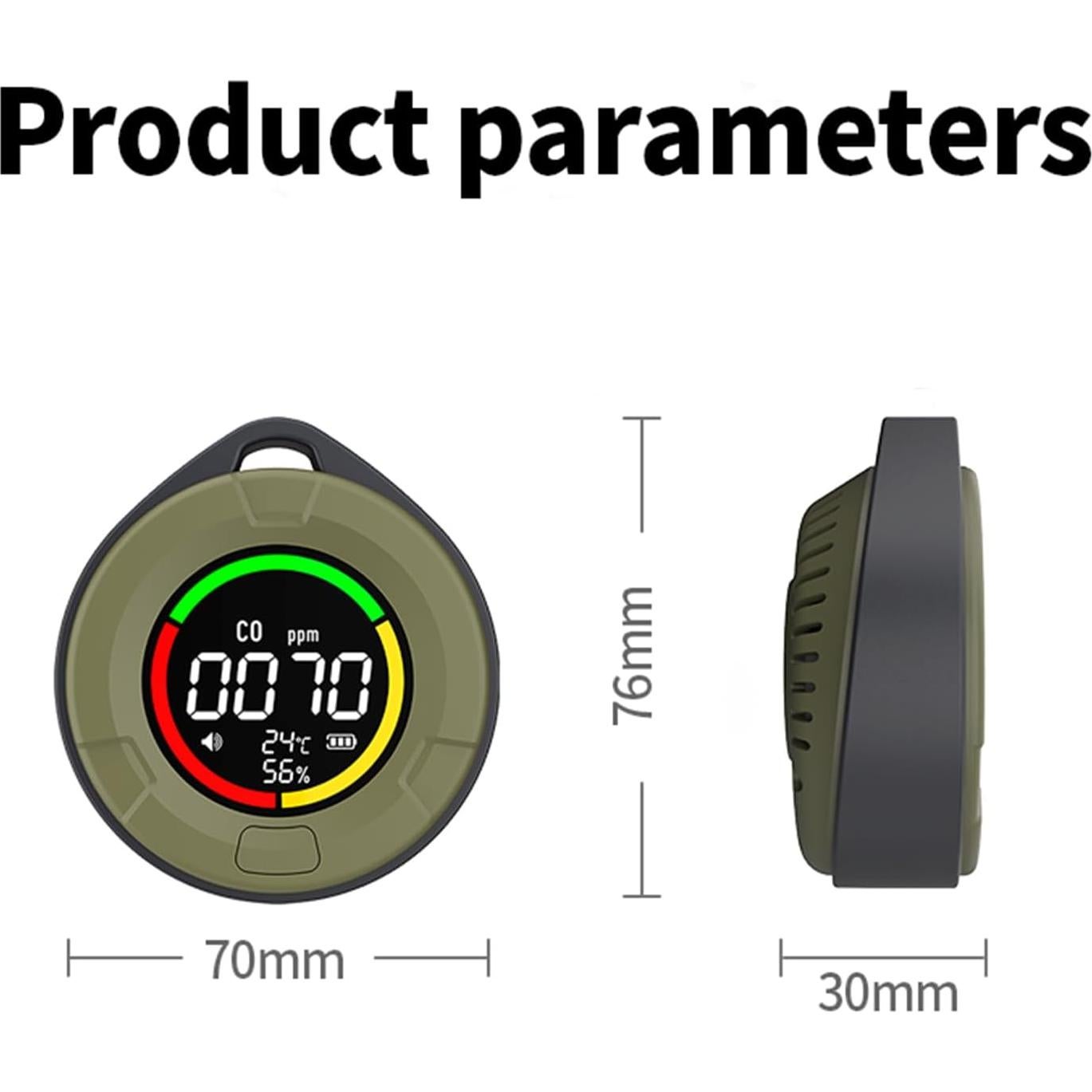 Detector de Monóxido de Carbono Protmex PTH-10D 3 en 1