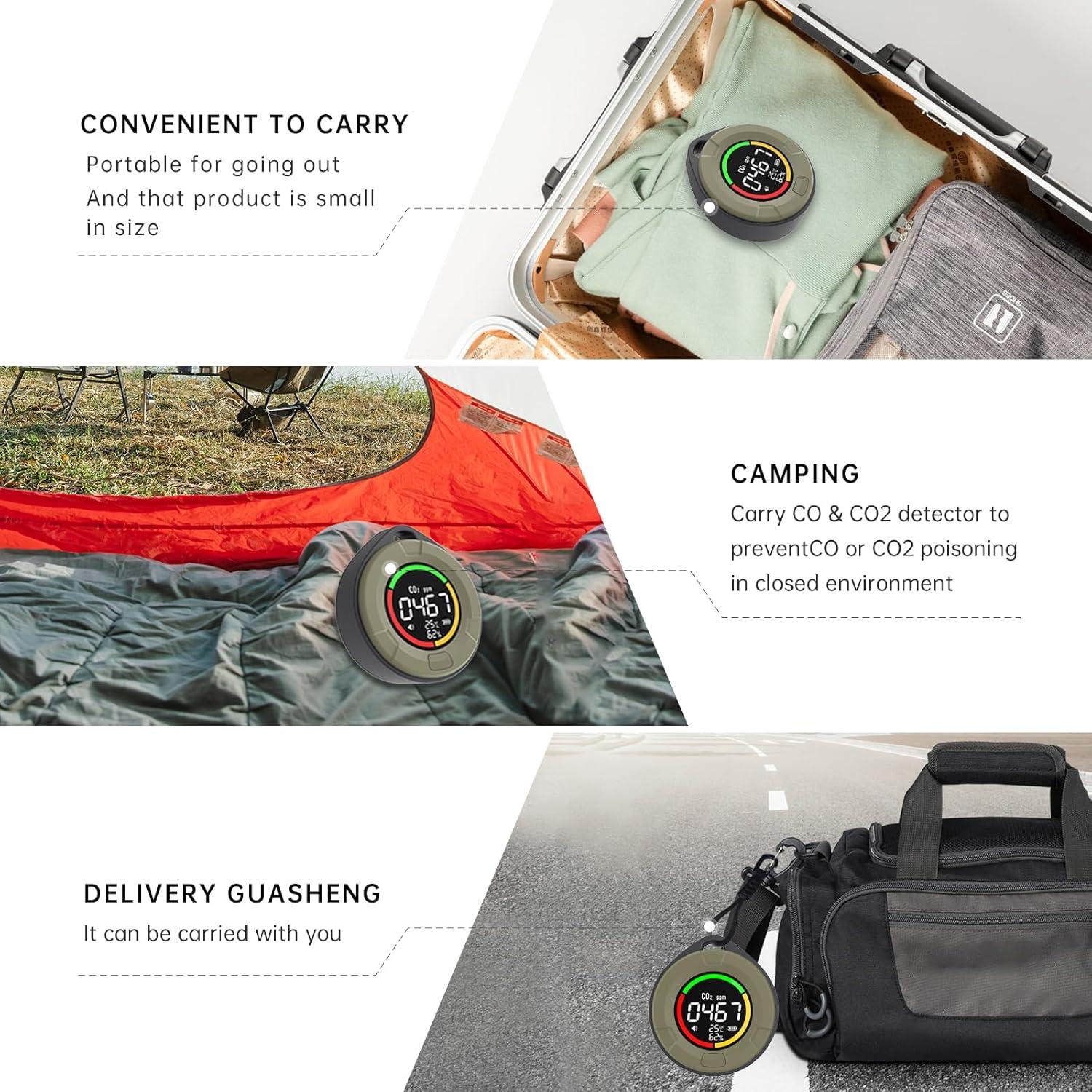 Detector de Monóxido de Carbono Protmex PTH-10D 3 en 1