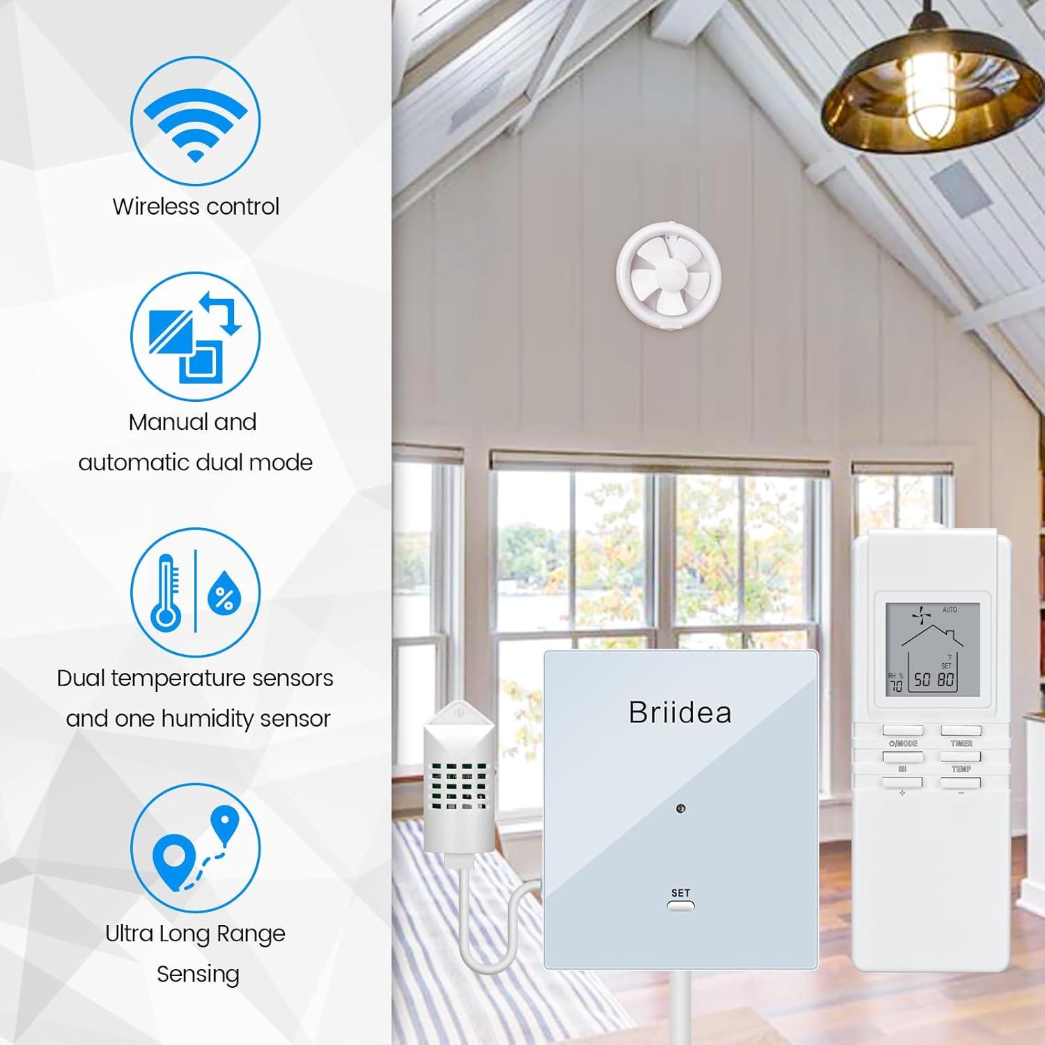 Controlador Inalámbrico de Ventilador Briidea - 360W con Sensor