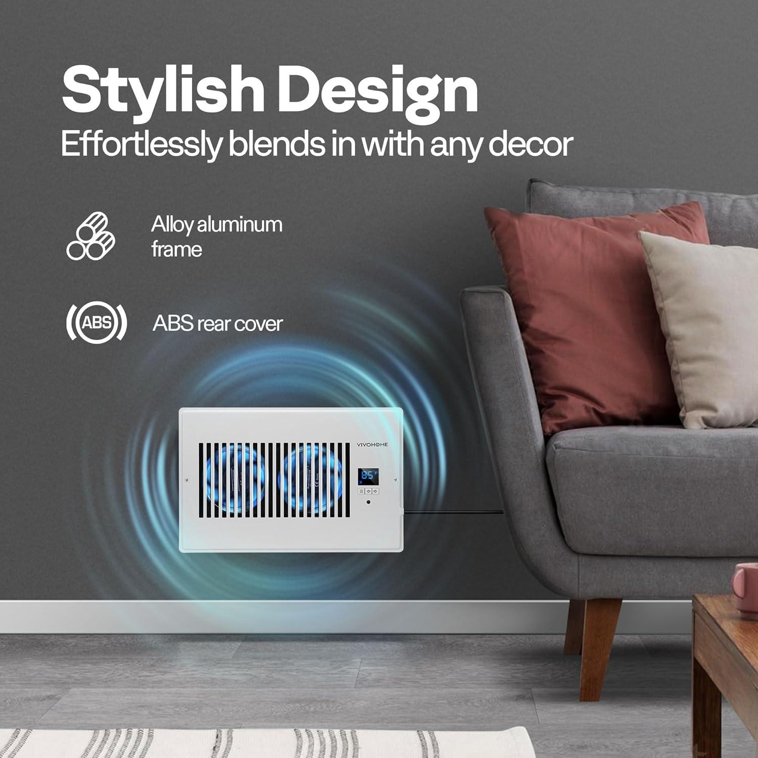 Ventilador Aumentador de Registro VIVOHOME 4"x12" y 6"x10"