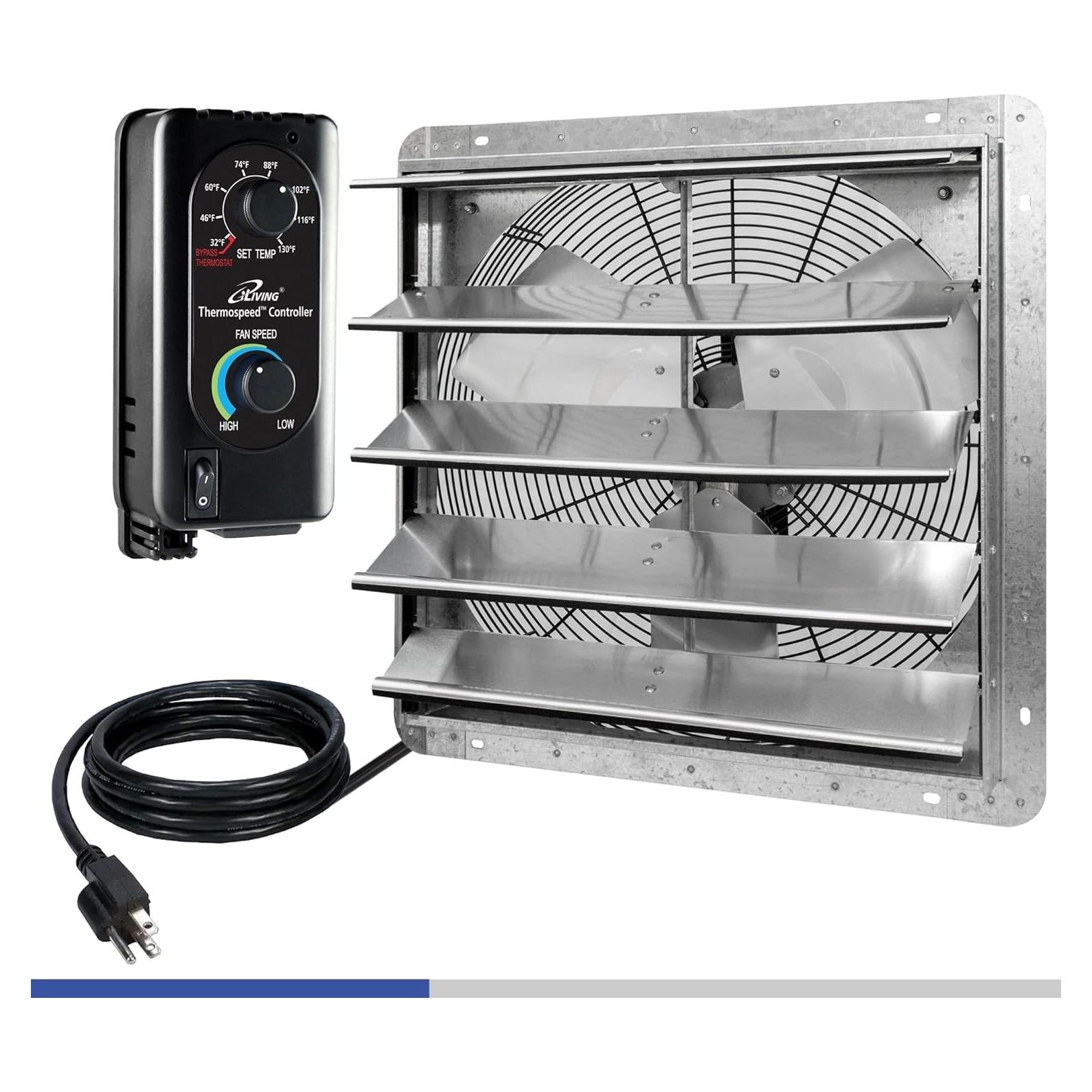 Ventilador de Escape iLIVING 20" con Controlador Thermospeed