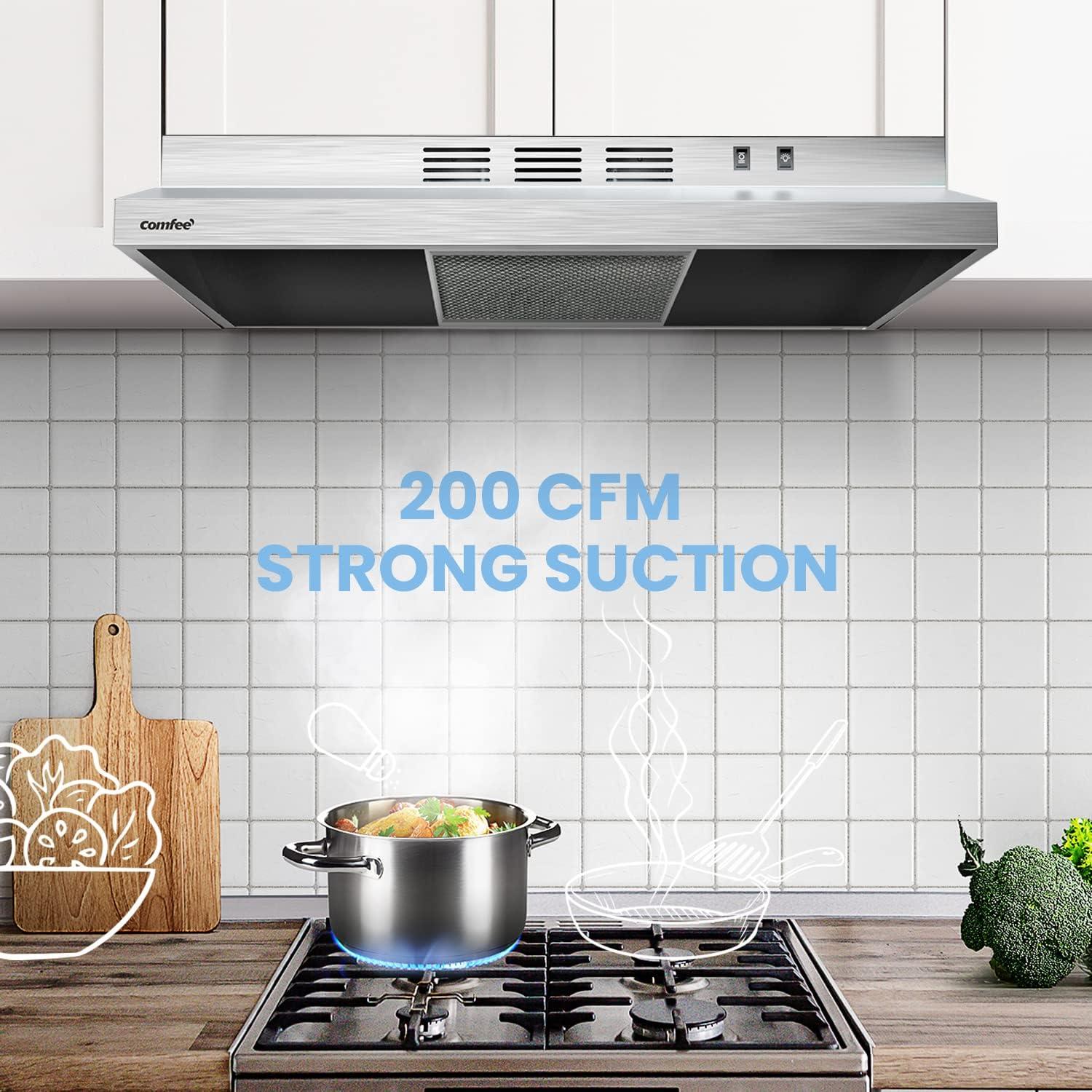 Campana Extractora Comfee CVU30W2AST 30" Acero Inoxidable 200 CFM