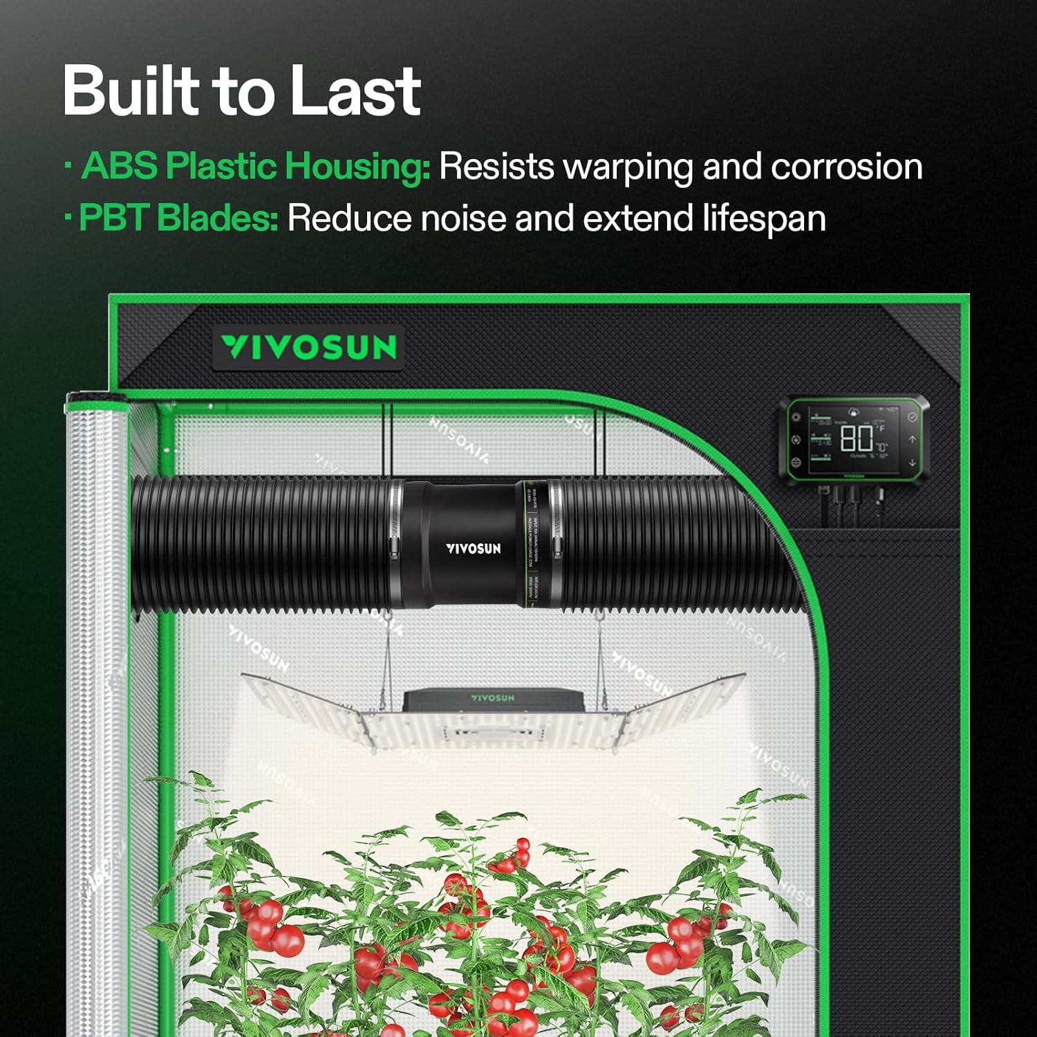 Ventilador de Conducto Aumentador VIVOSUN 6" 345 CFM Silencioso