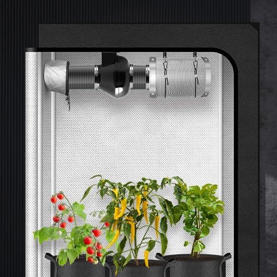 Ventilador Inline iPower 4" 195 CFM + Filtro Carbón + Conducto 2.44m