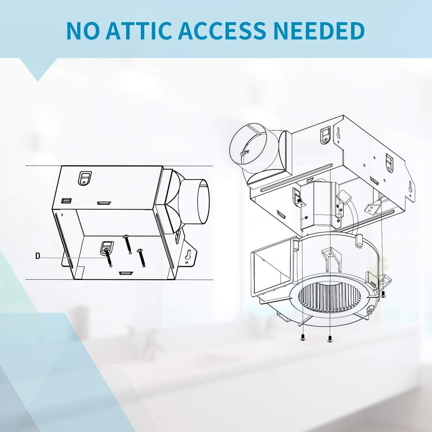 Ventilador de Baño Tech Drive 50 CFM Silencioso 1 Sone