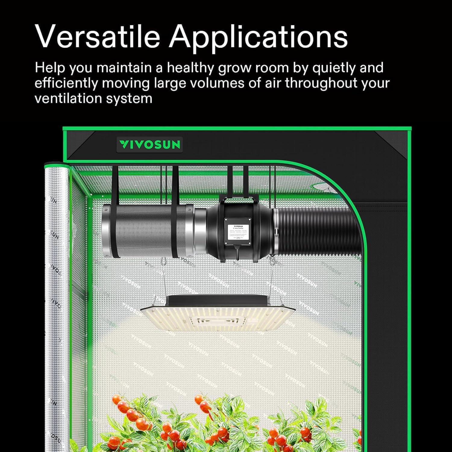 Kit de Ventilación VIVOSUN 6" con Filtro de Carbón 390 CFM