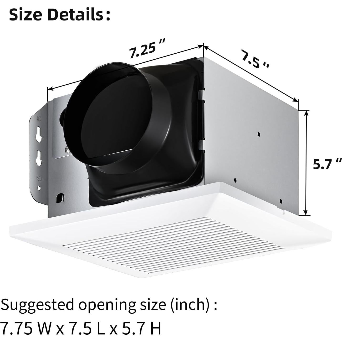 Ventilador de Baño JOEAONZ BPT13B 110 CFM Silencioso