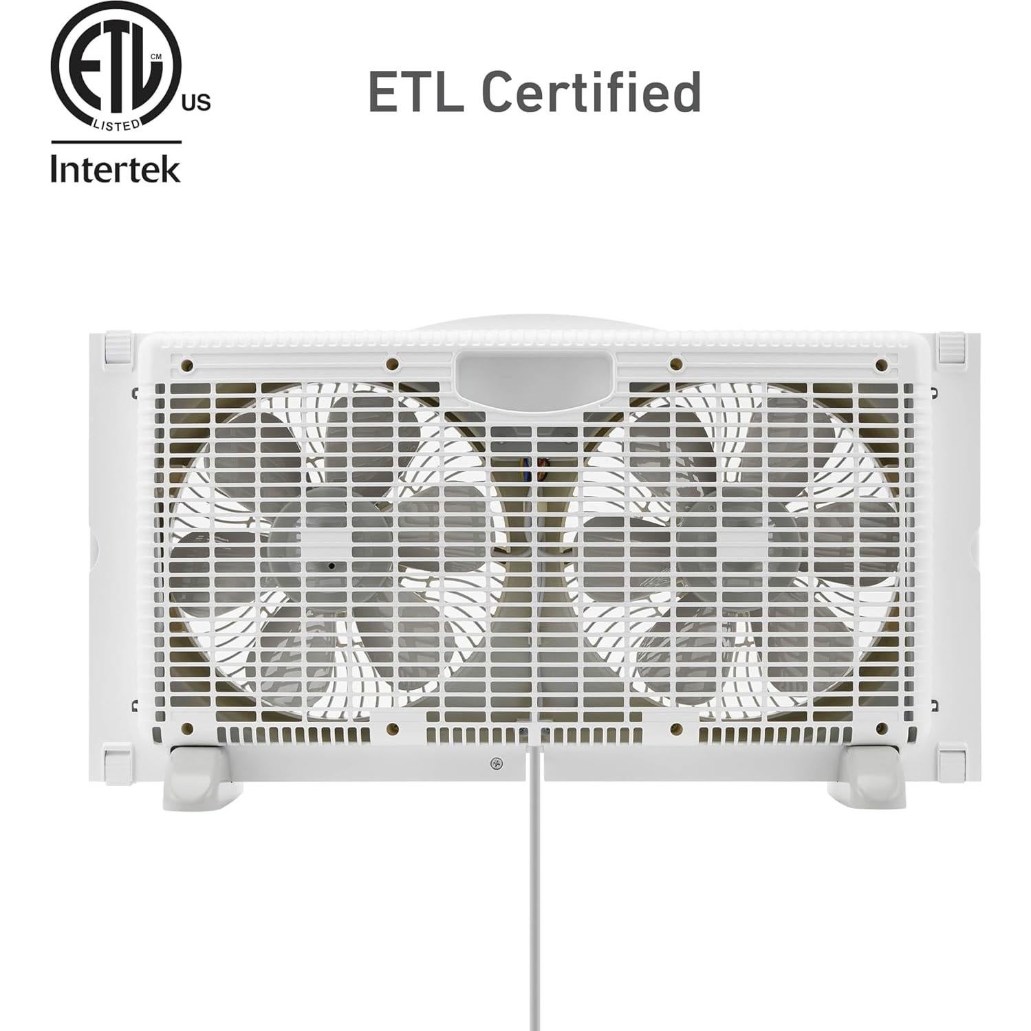 Ventilador de Ventana Digital Doble HOLMES 9" Blanco 3 Velocidades