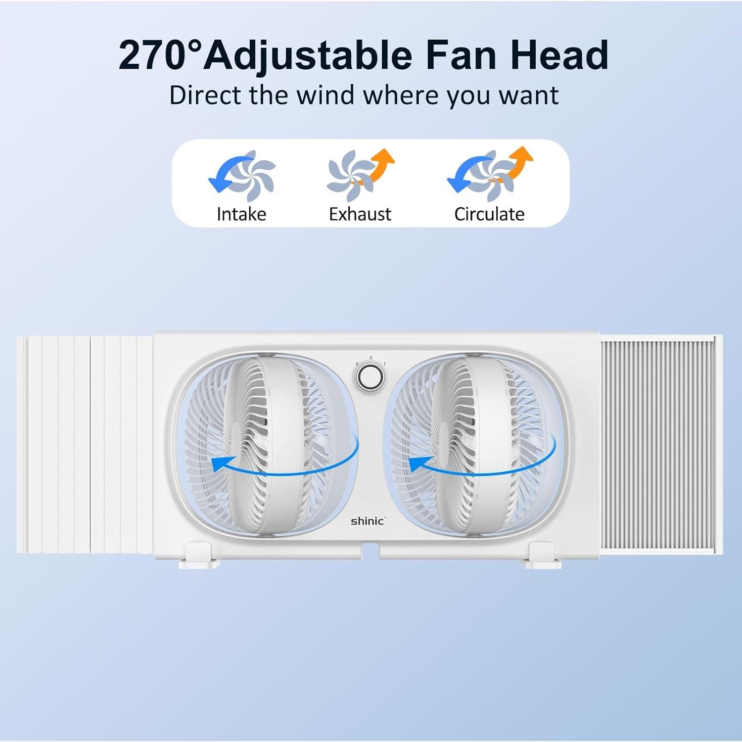 Ventilador de Ventana Doble Shinic WD18-9 70W 2 Velocidades