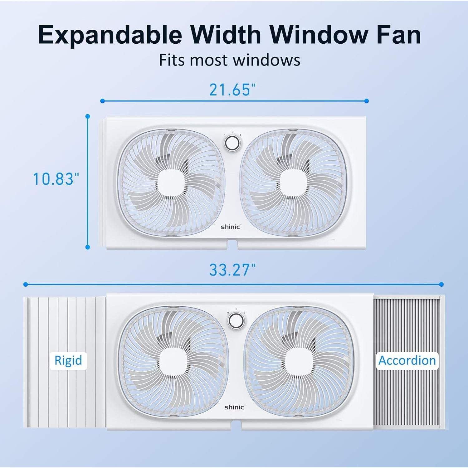 Ventilador de Ventana Doble Shinic WD18-9 70W 2 Velocidades