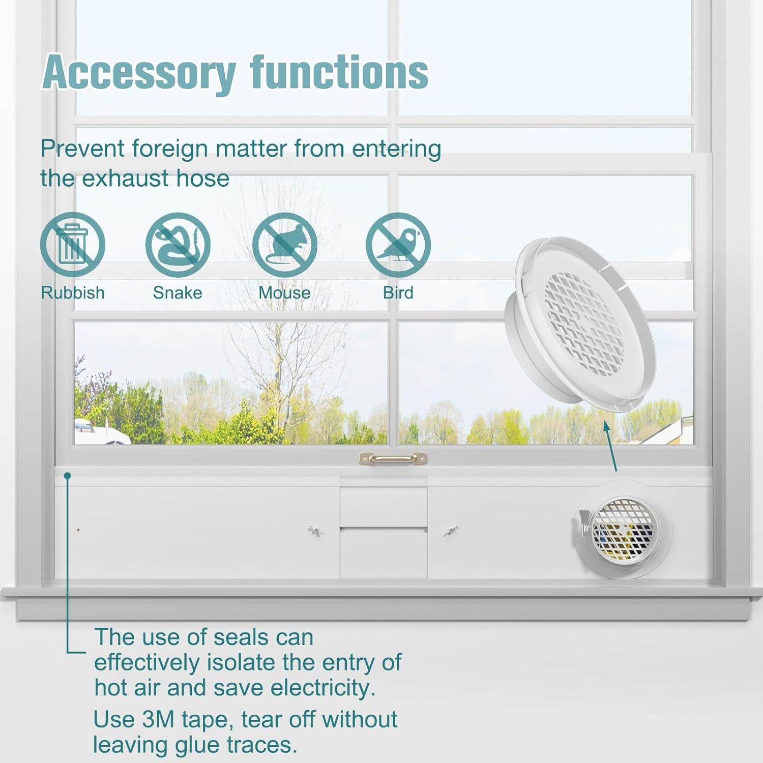 Kit de Ventilación de Ventana HOXHA para Secadora 4"