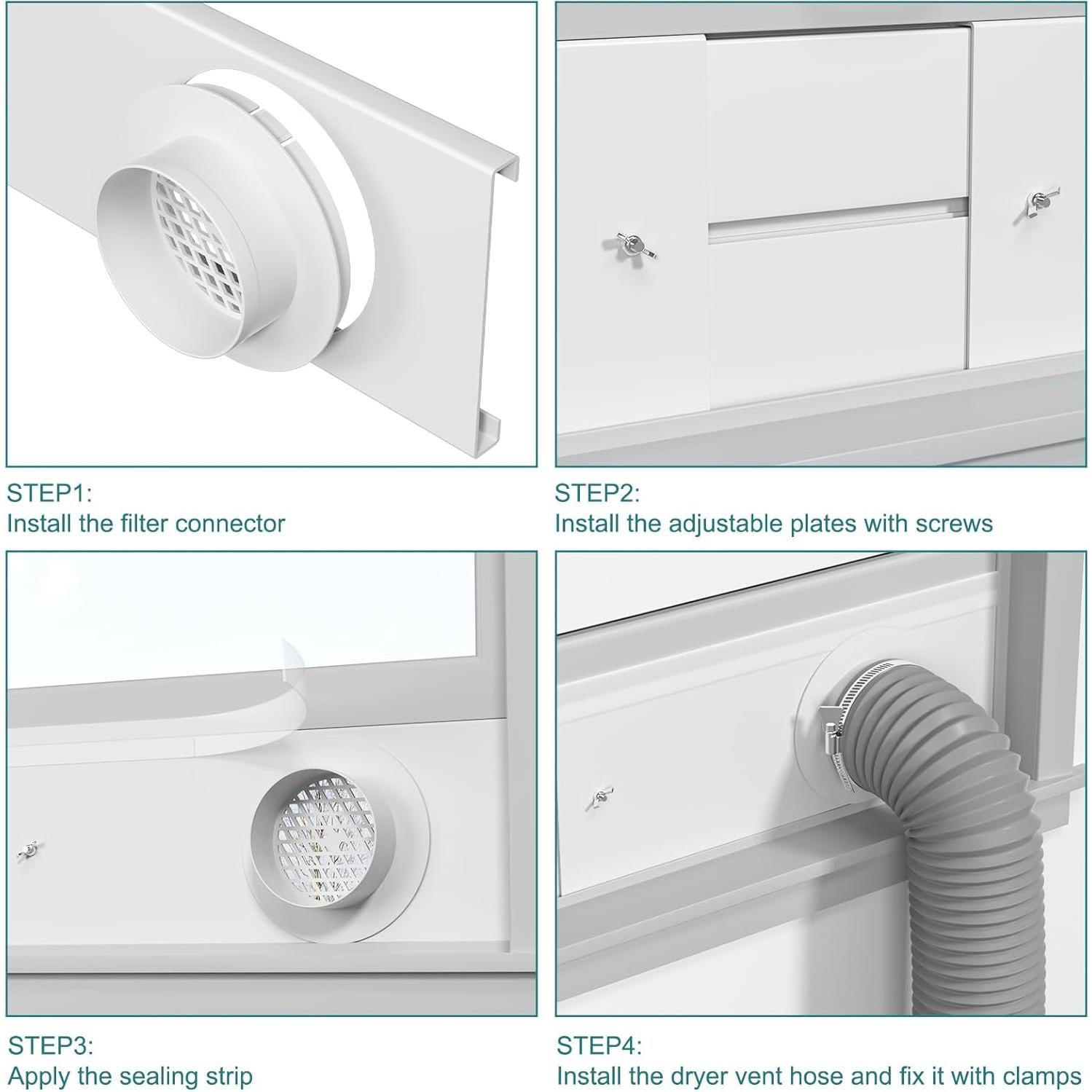 Kit de Ventilación de Ventana HOXHA para Secadora 4"