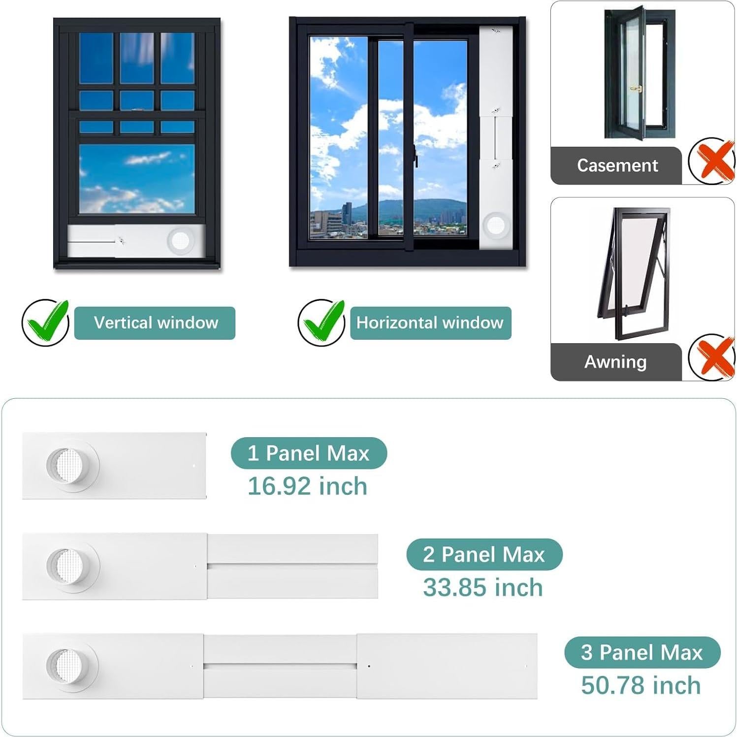 Kit de Ventana Ajustable Phopich para Conducto de Secadora 4"