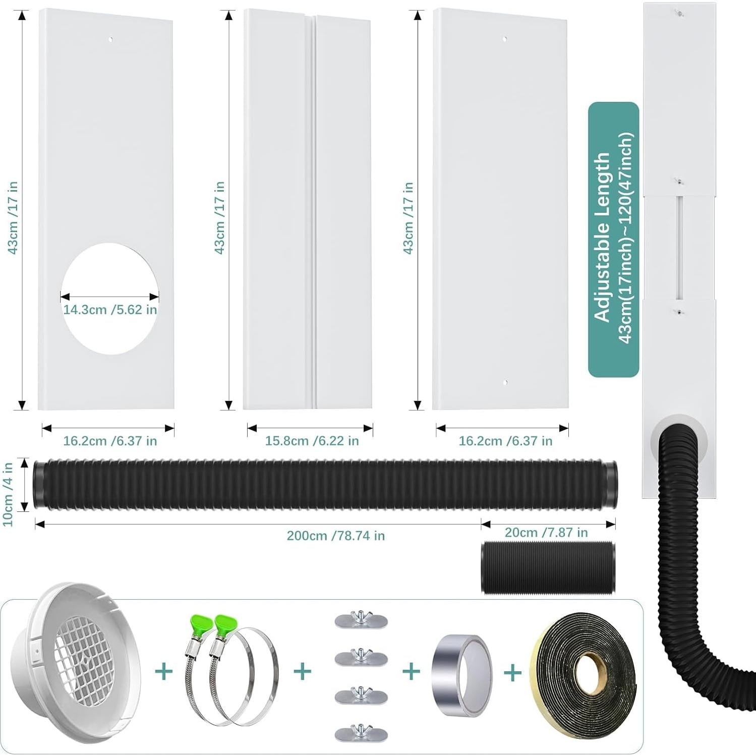 Kit de Ventana Ajustable Phopich para Conducto de Secadora 4"