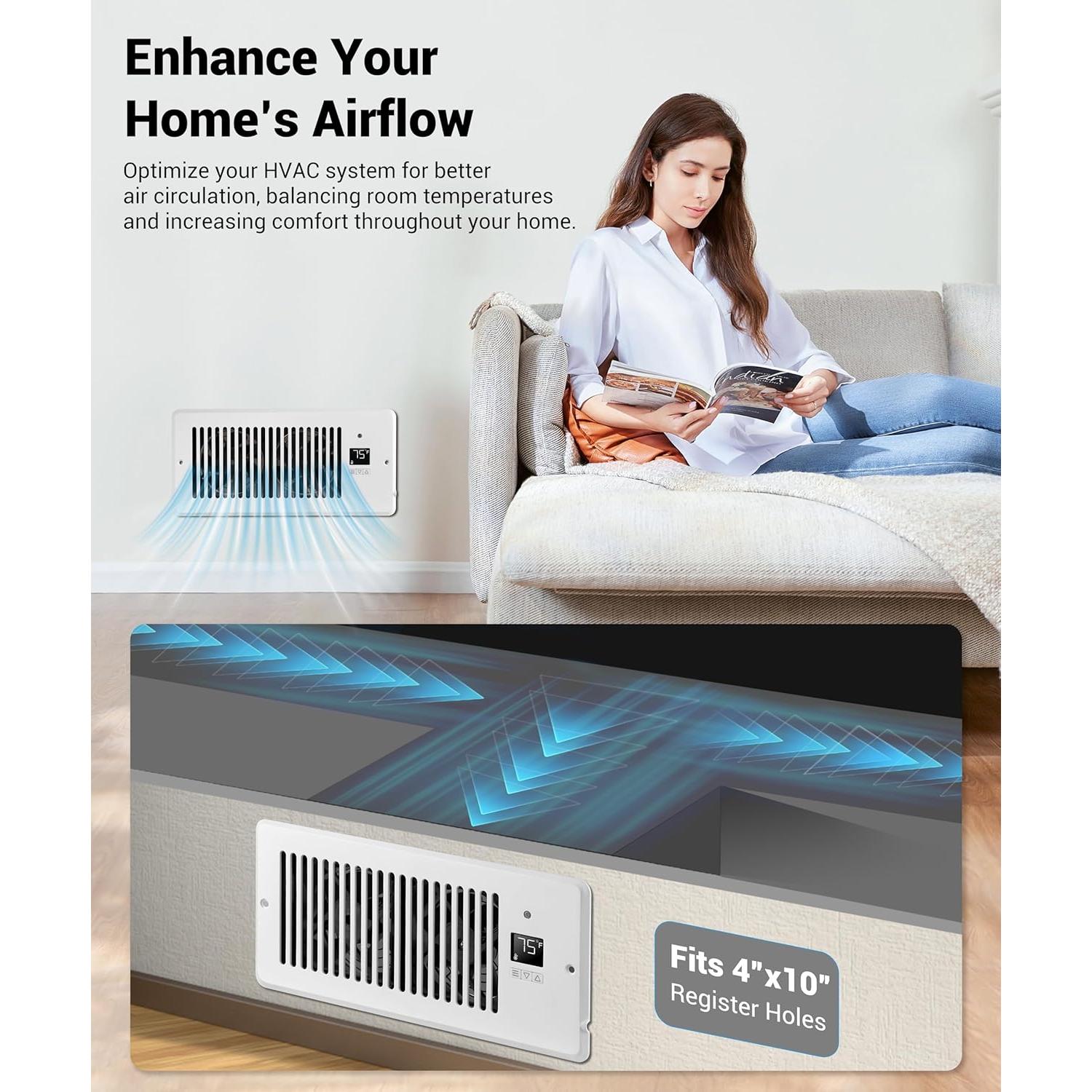 Ventilador Aumentador de Registro XTOP FW-92 10x25 cm con Control Remoto