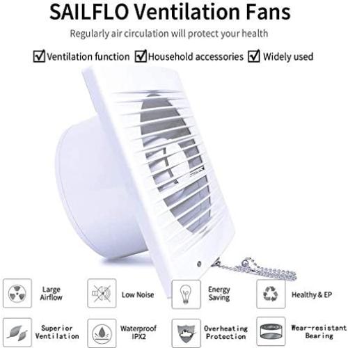Ventilador de Escape SAILFLO 15 cm 18W con Interruptor de Cadena