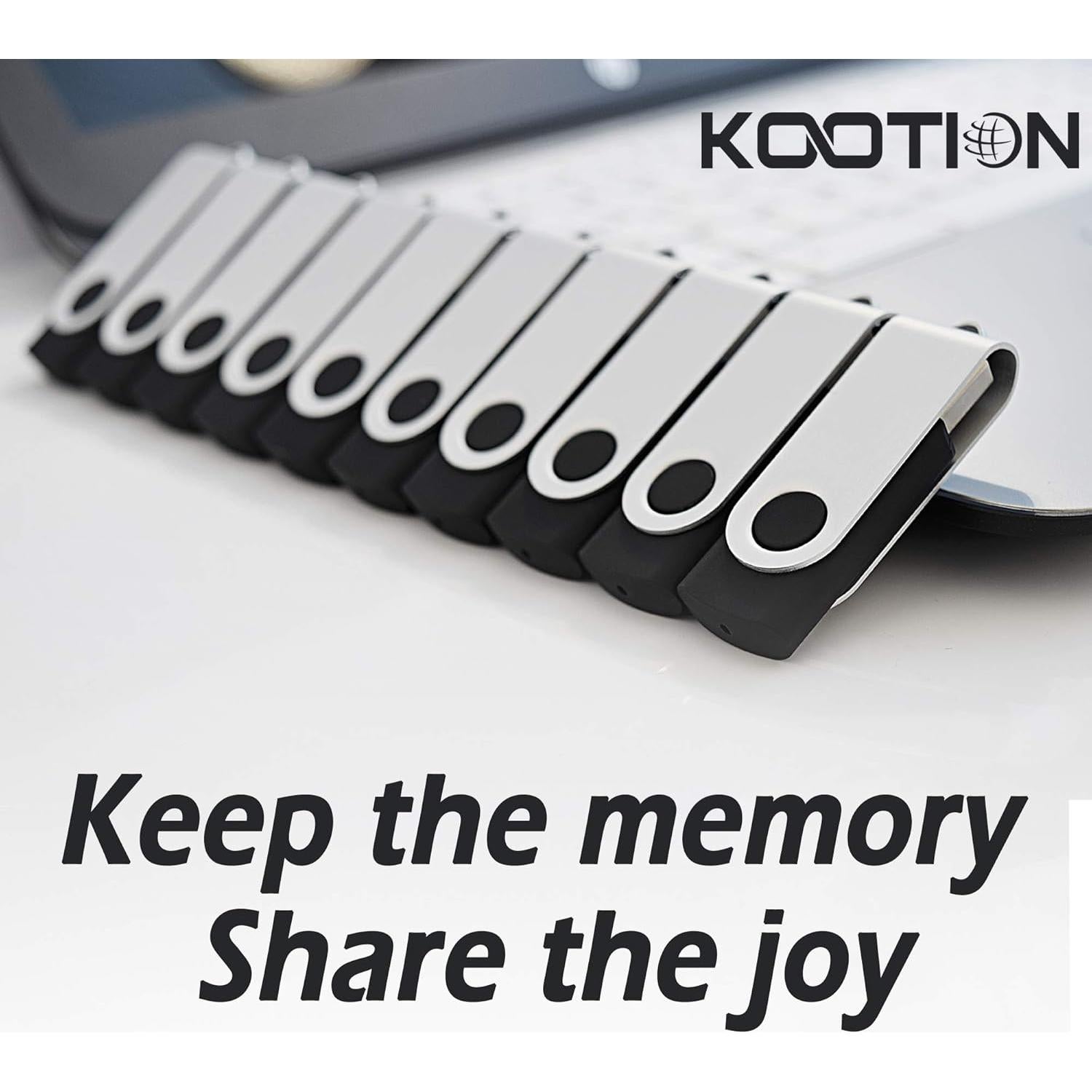 Paquete de 10 Unidades Flash USB 2.0 KOOTION 4GB Negro