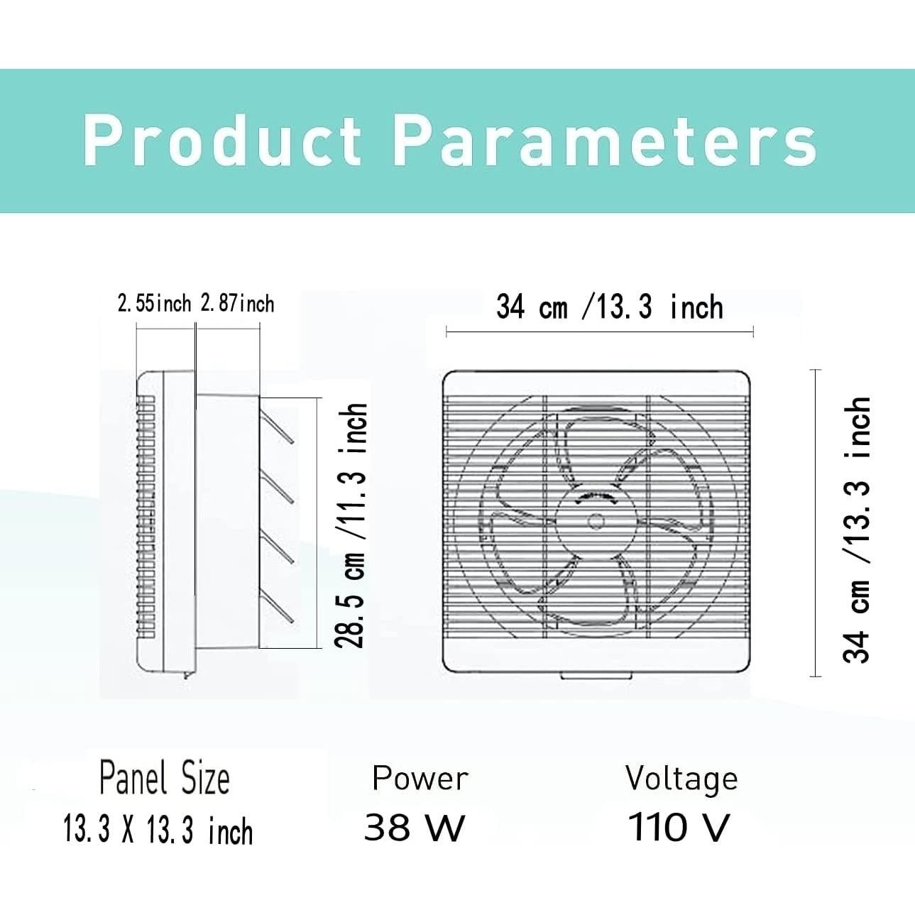 Ventilador de Escape Reversible Nalle 10" para Baño y Garaje