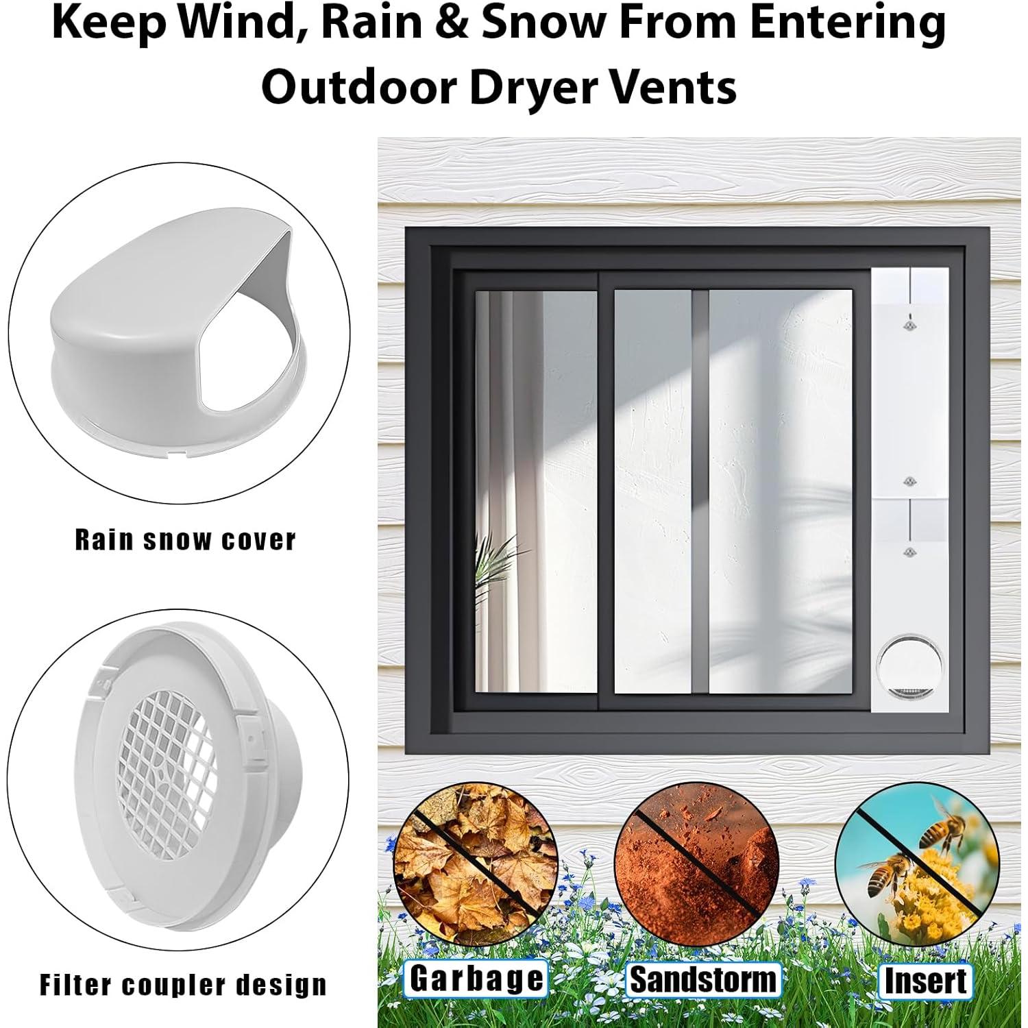 Kit de Ventilación para Ventana de Secadora Linstock 4" con Cubierta