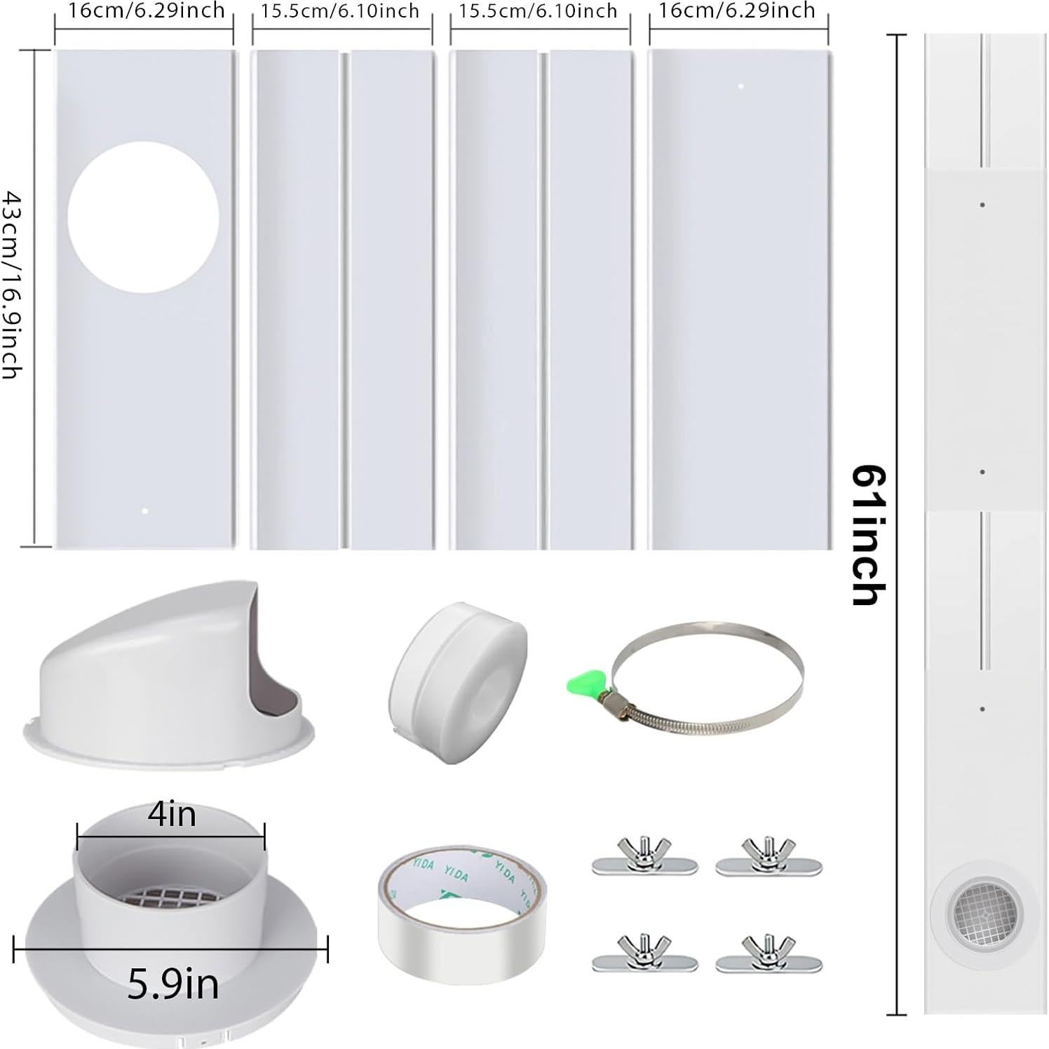 Kit de Ventilación para Ventana de Secadora Linstock 4" con Cubierta