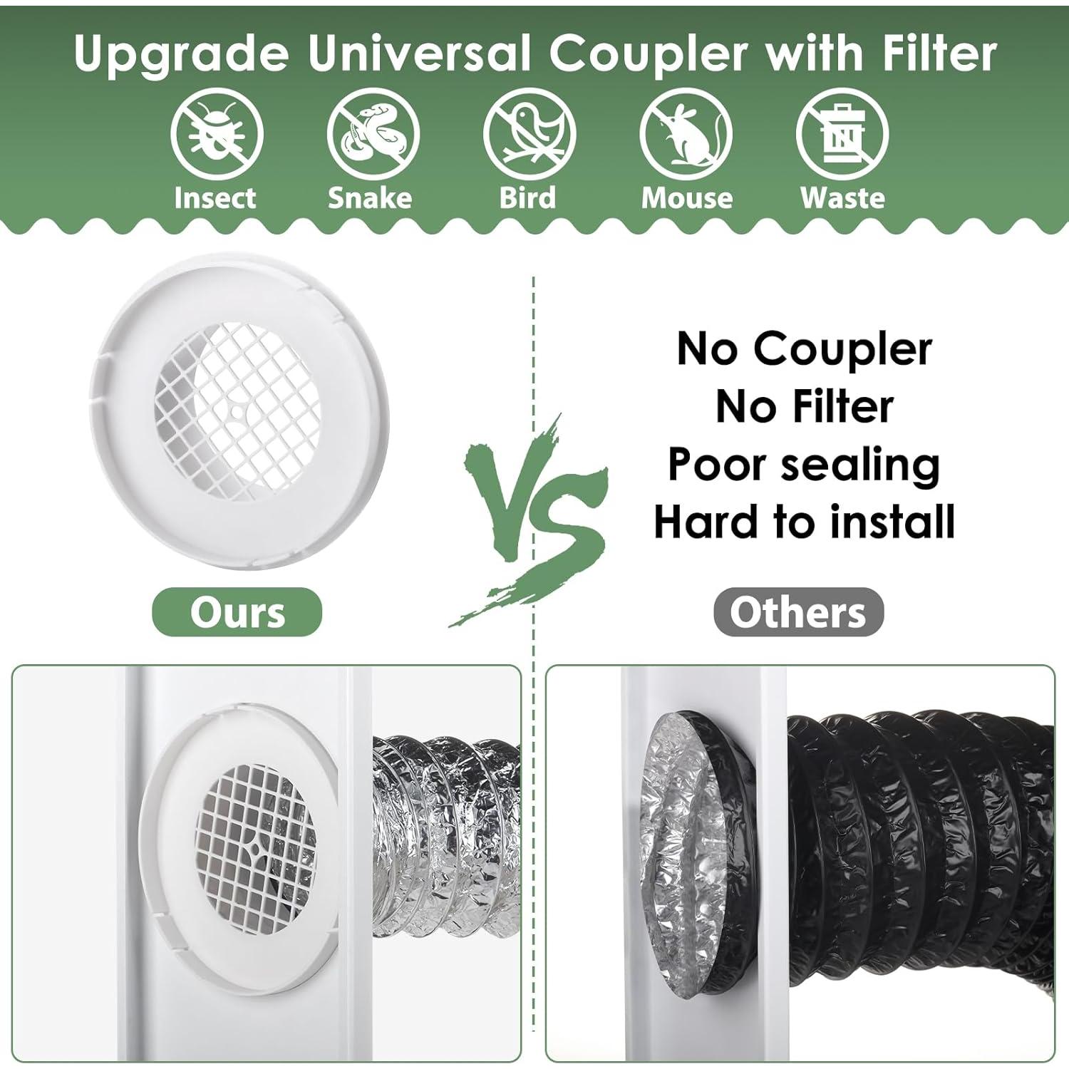 Kit de Ventilación para Ventana de Secadora Linstock 4" con Cubierta