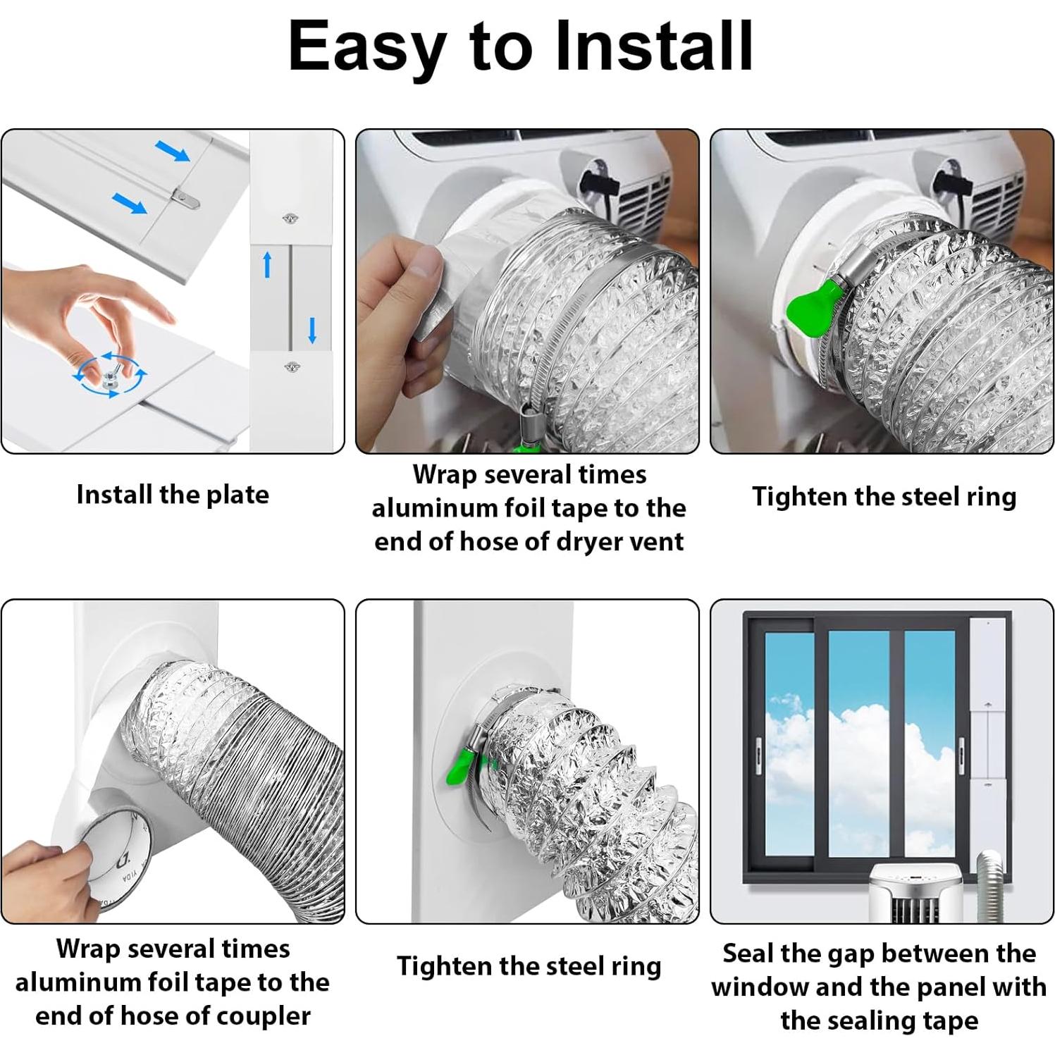 Kit de Ventilación para Ventana de Secadora Linstock 4" con Cubierta
