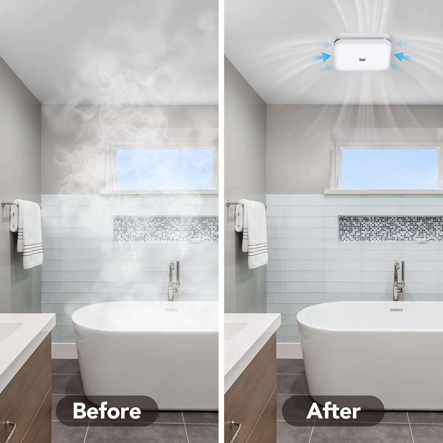 Ventilador de Baño OREiN con Luz LED 100 CFM 1.5 Sones