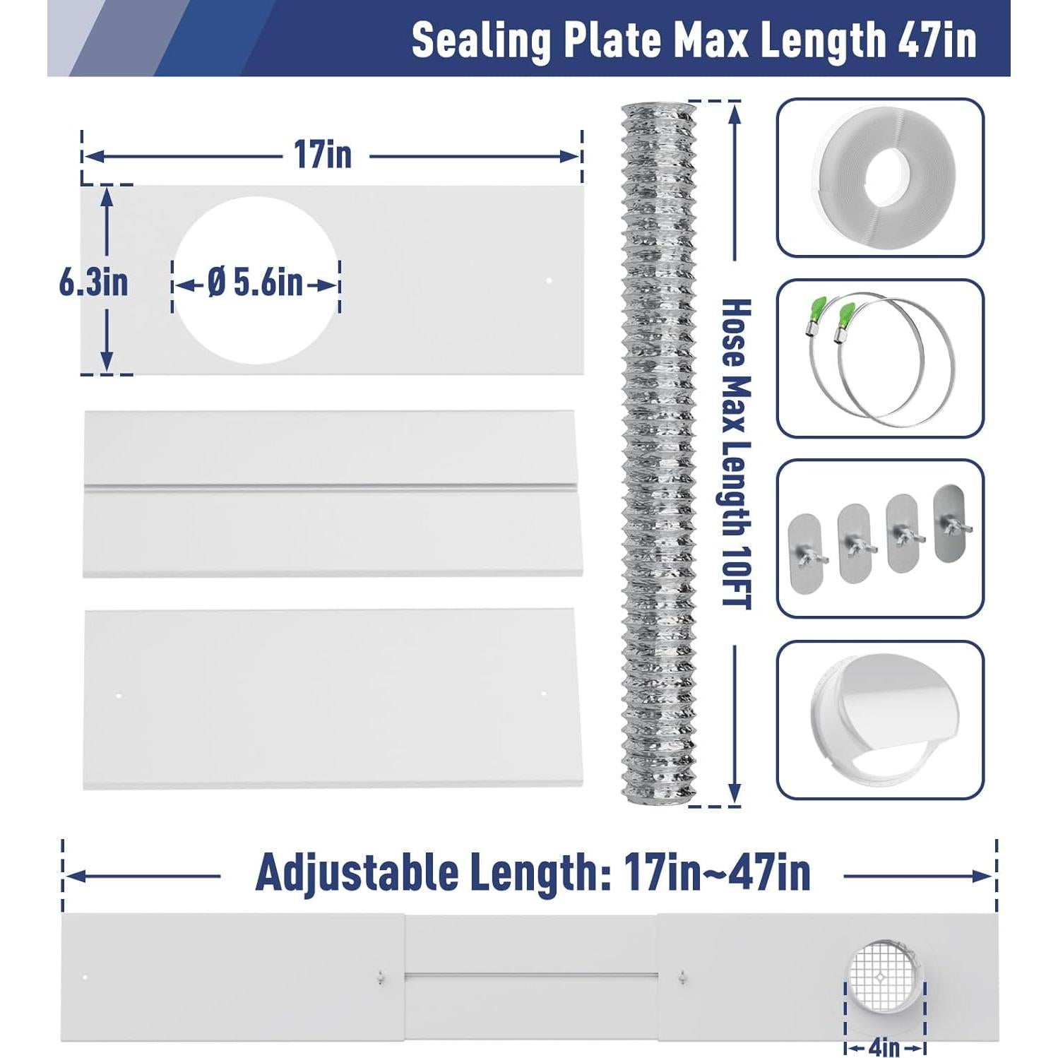Kit de Ventilación para Secadora LEOPO con Manguera de 10 cm