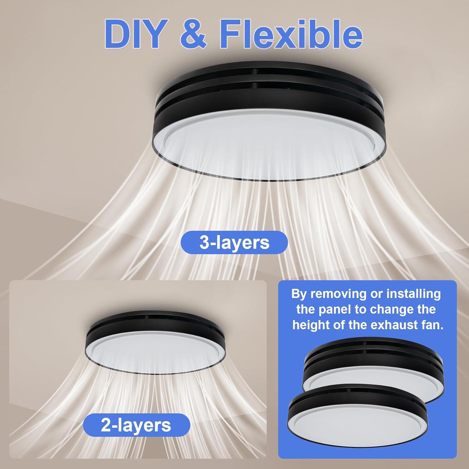 Ventilador de Baño Akicon Redondo con Luz LED 1000lm 31W