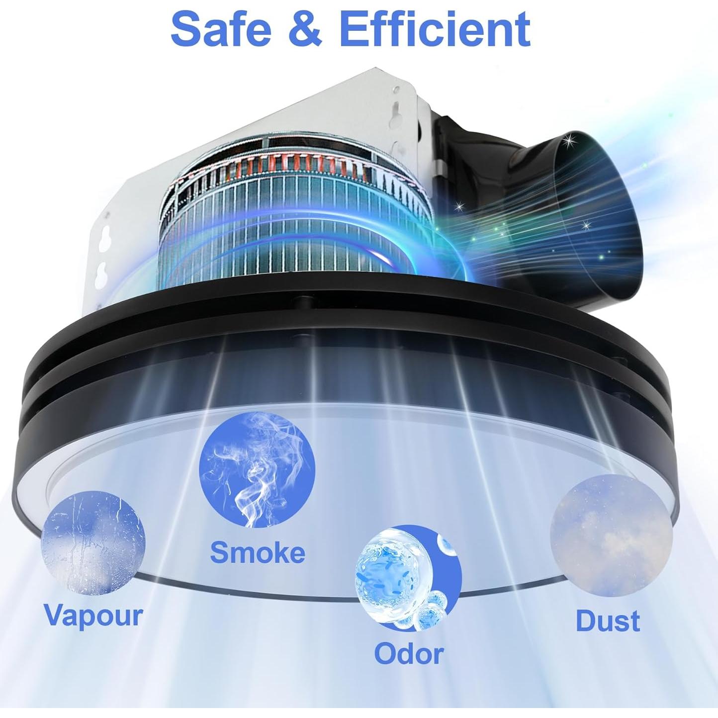 Ventilador de Baño Akicon Redondo con Luz LED 1000lm 31W