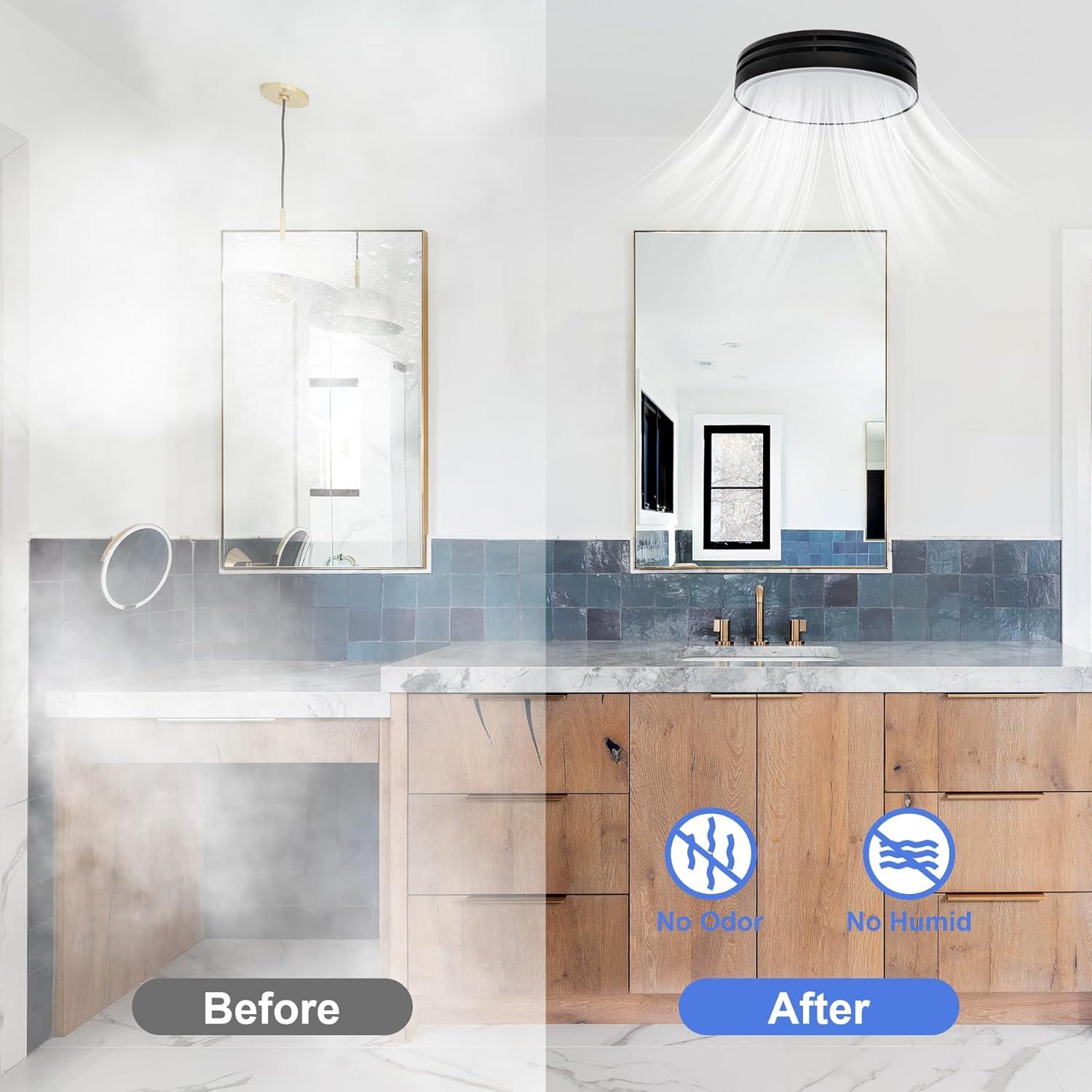 Ventilador de Baño Akicon Redondo con Luz LED 1000lm 31W