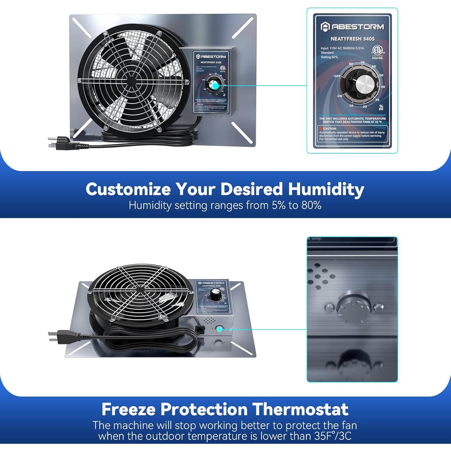 Ventilador de Ventilación Abestorm 540S 540CFM IP55 8.7"