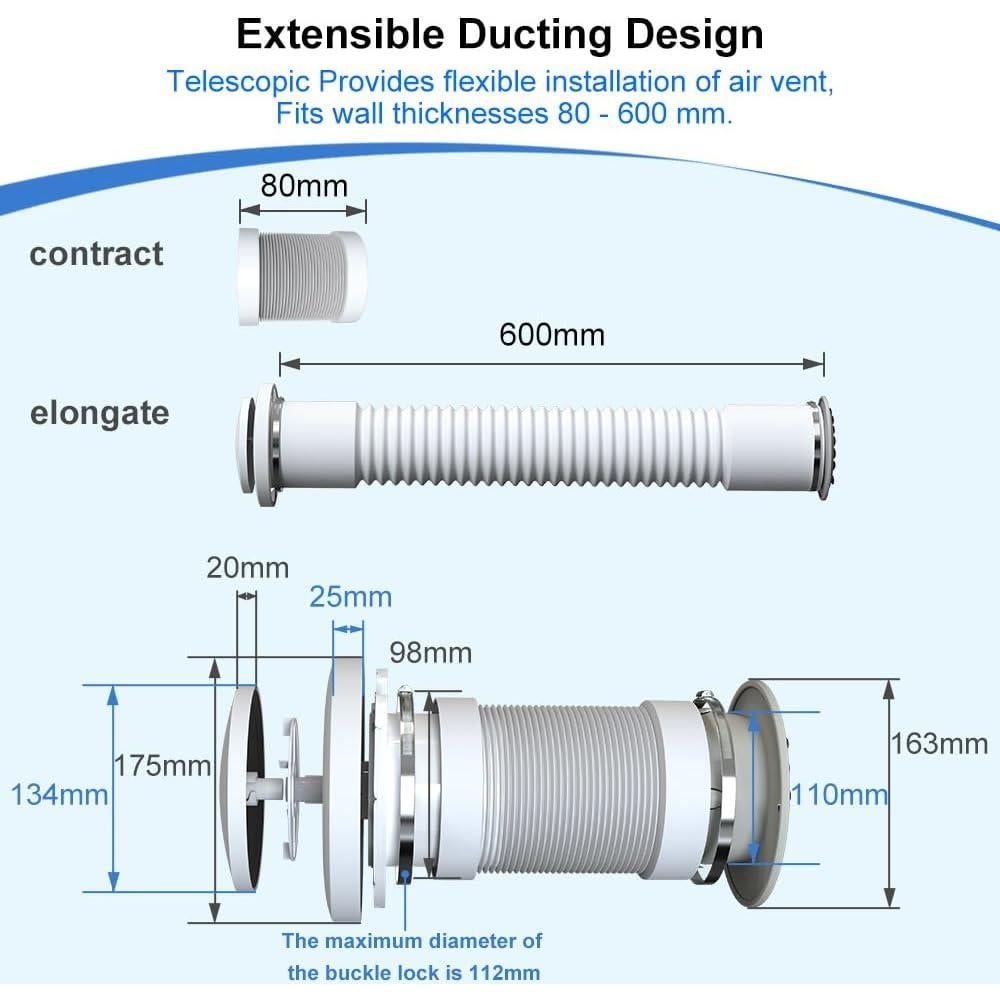 Ventilador de Aire Pasivo Weiworld 4" Eficiente Energéticamente