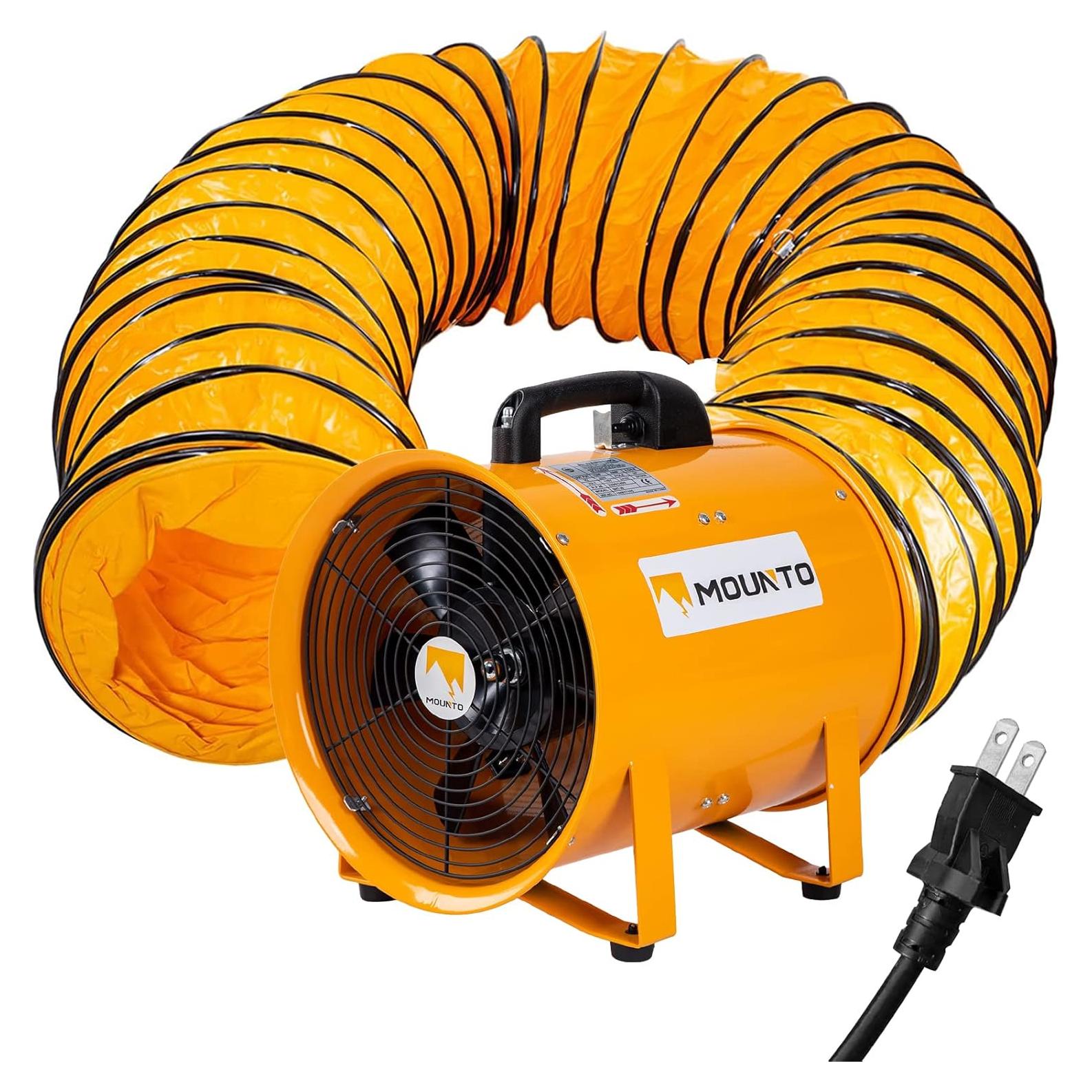 Ventilador Axial MOUNTO 12" con Manguera 7.62m 2900 CFM