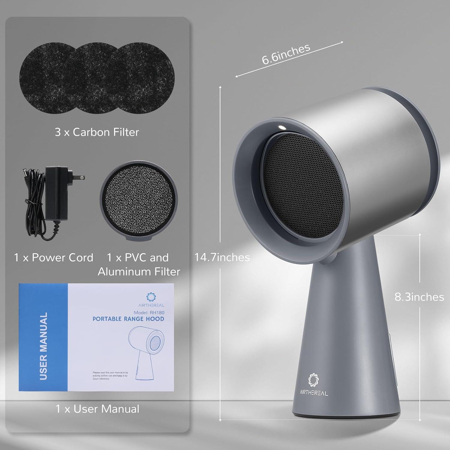 Campana de Mesa Portátil Airthereal RH180 3 Velocidades 1.31kg