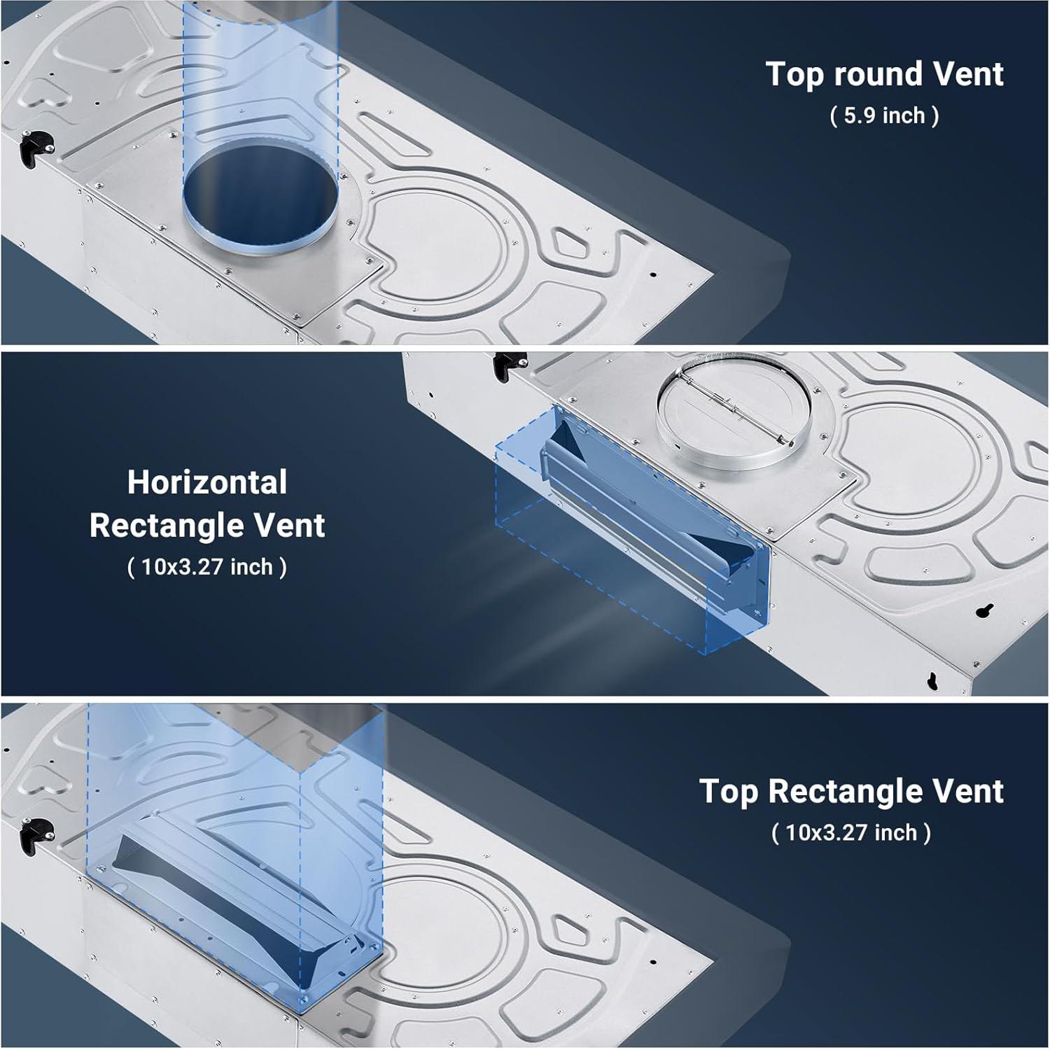 Campana Extractora AMZCHEF 75cm Acero Inoxidable 750CFM 3 Velocidades