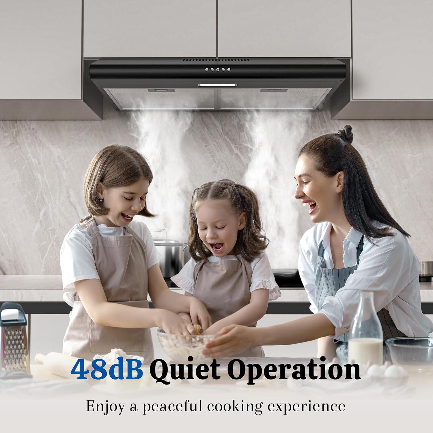 Campana Extractora FIREGAS 30" Negra Bajo Gabinete 250 CFM