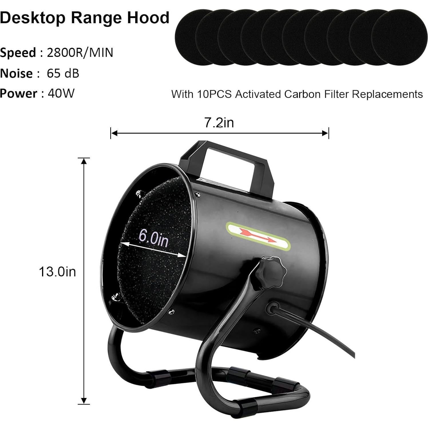 Campana Extractora Portátil NIXOD GY1637 con 10 Filtros