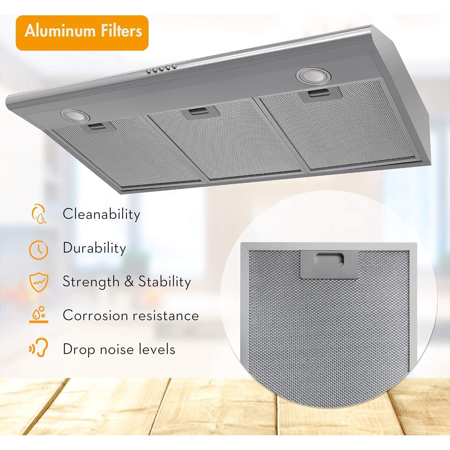 Campana Extractora FIREGAS 91 cm Bajo Gabinete Acero Inoxidable