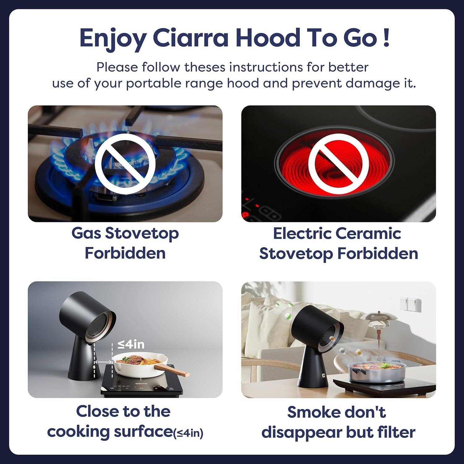 Campana Extractora Portátil CIARRA CBPHW01 2 Velocidades