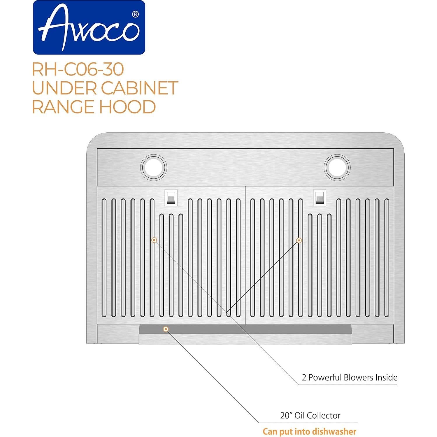 Campana Extractora Bajo Gabinete Awoco AWOCO-RH 30" 900 CFM