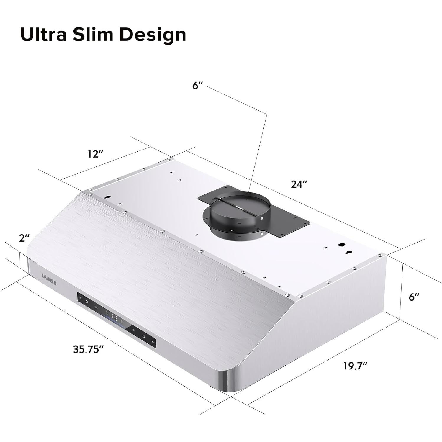 Campana Extractora de Gabinete Iamsii 90 cm 900 CFM Acero Inoxidable