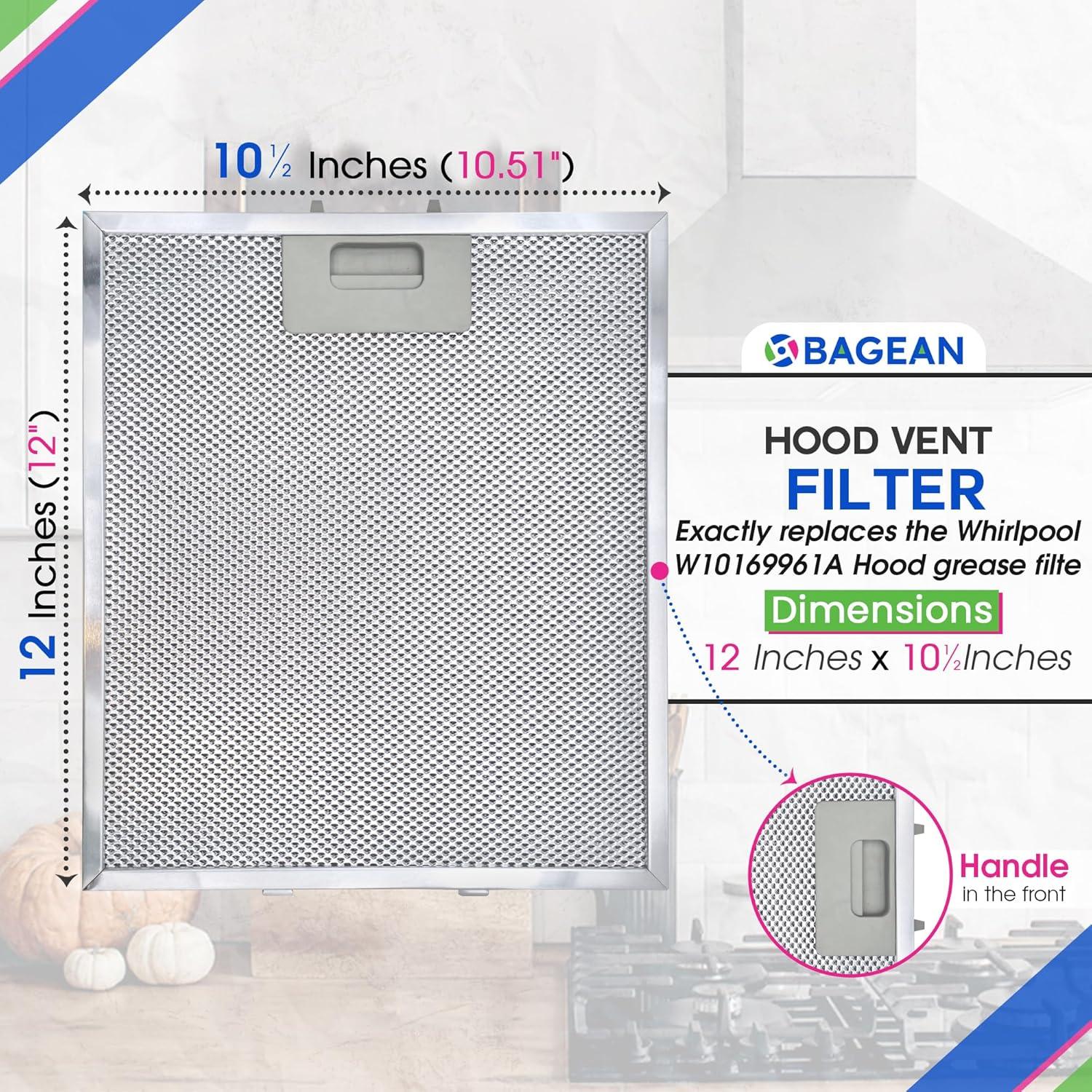 Filtro de Reemplazo Bagean 30.5 x 26.7 cm para Campana Whirlpool