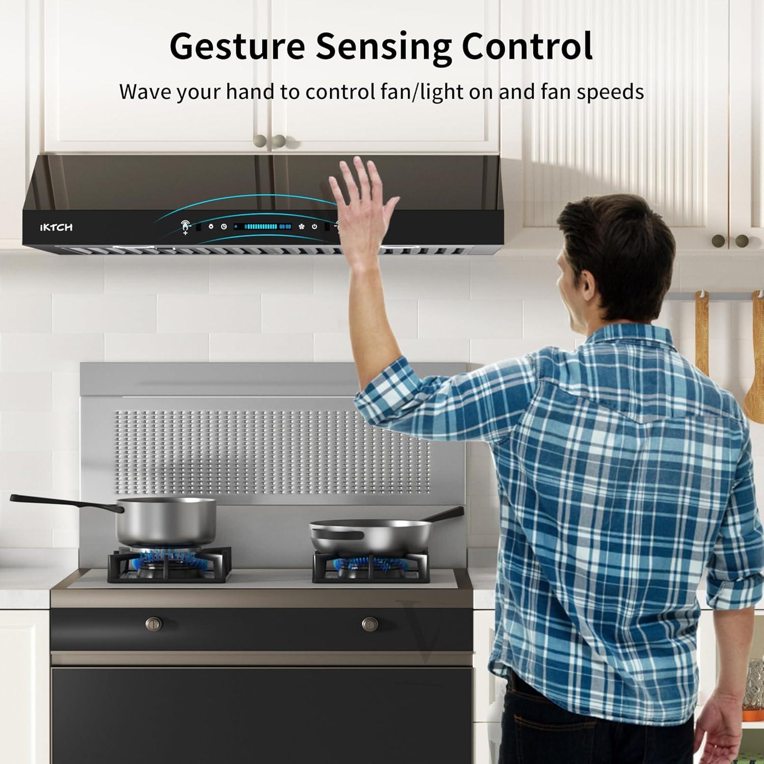 Campana Extractora IKTCH 30" Acero Inoxidable 900 CFM Táctil