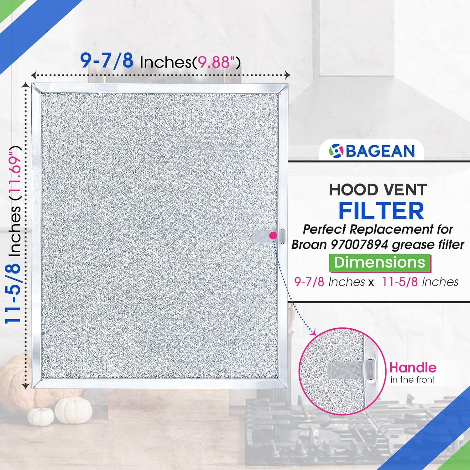 Filtros de Ventilación Bagean 97007894 25.1x29.7cm - Paquete de 2