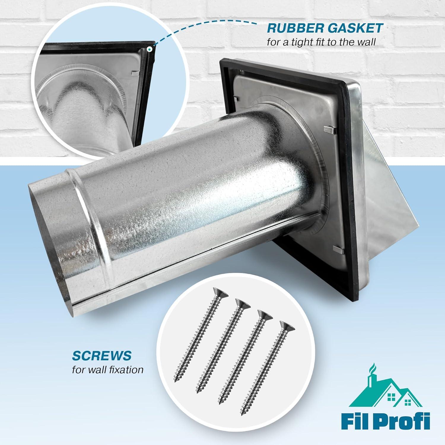 Cubierta de Ventilación de Pared FILPROFI 15.24 cm Acero Inoxidable
